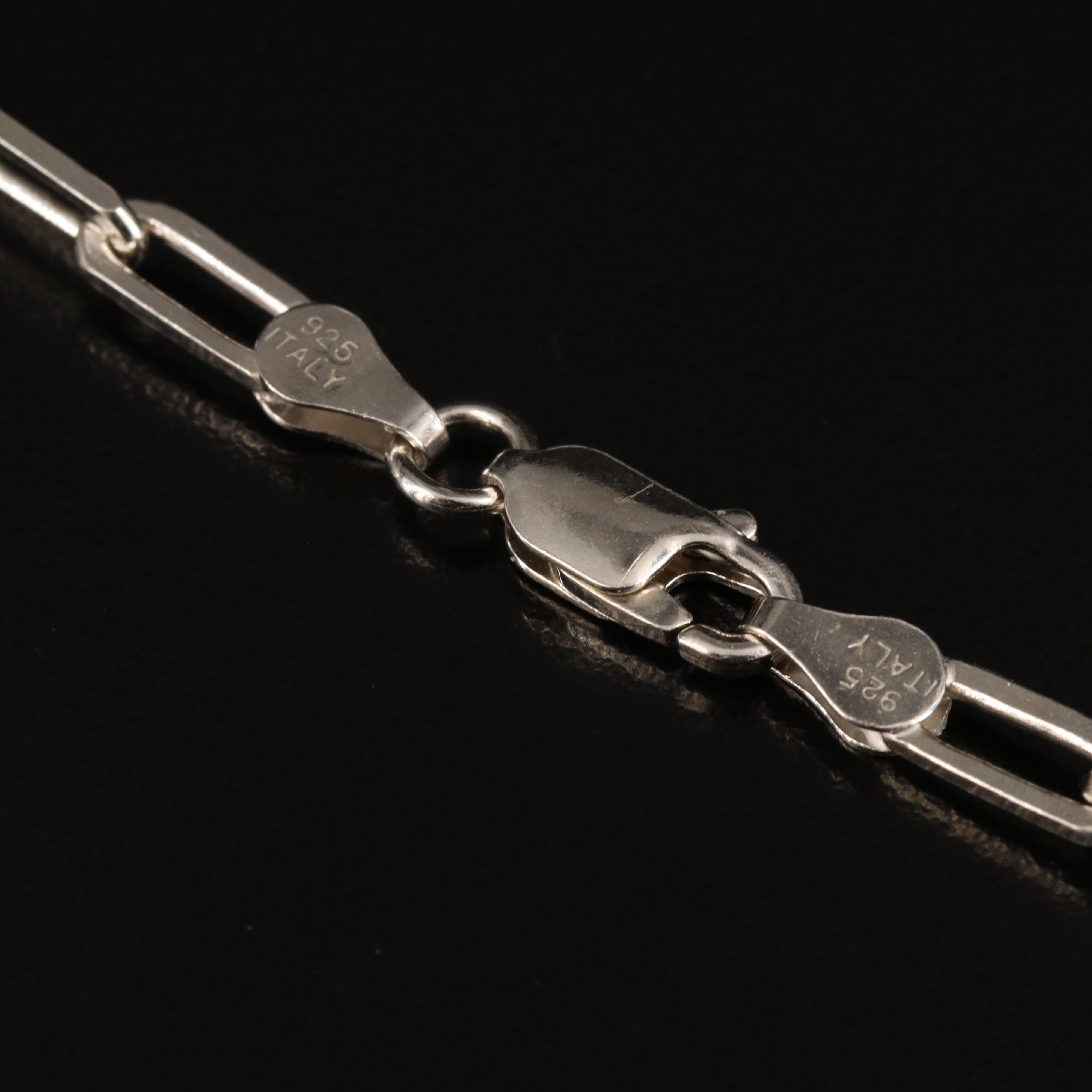 Italian Sterling Paper Clip Chain Necklace