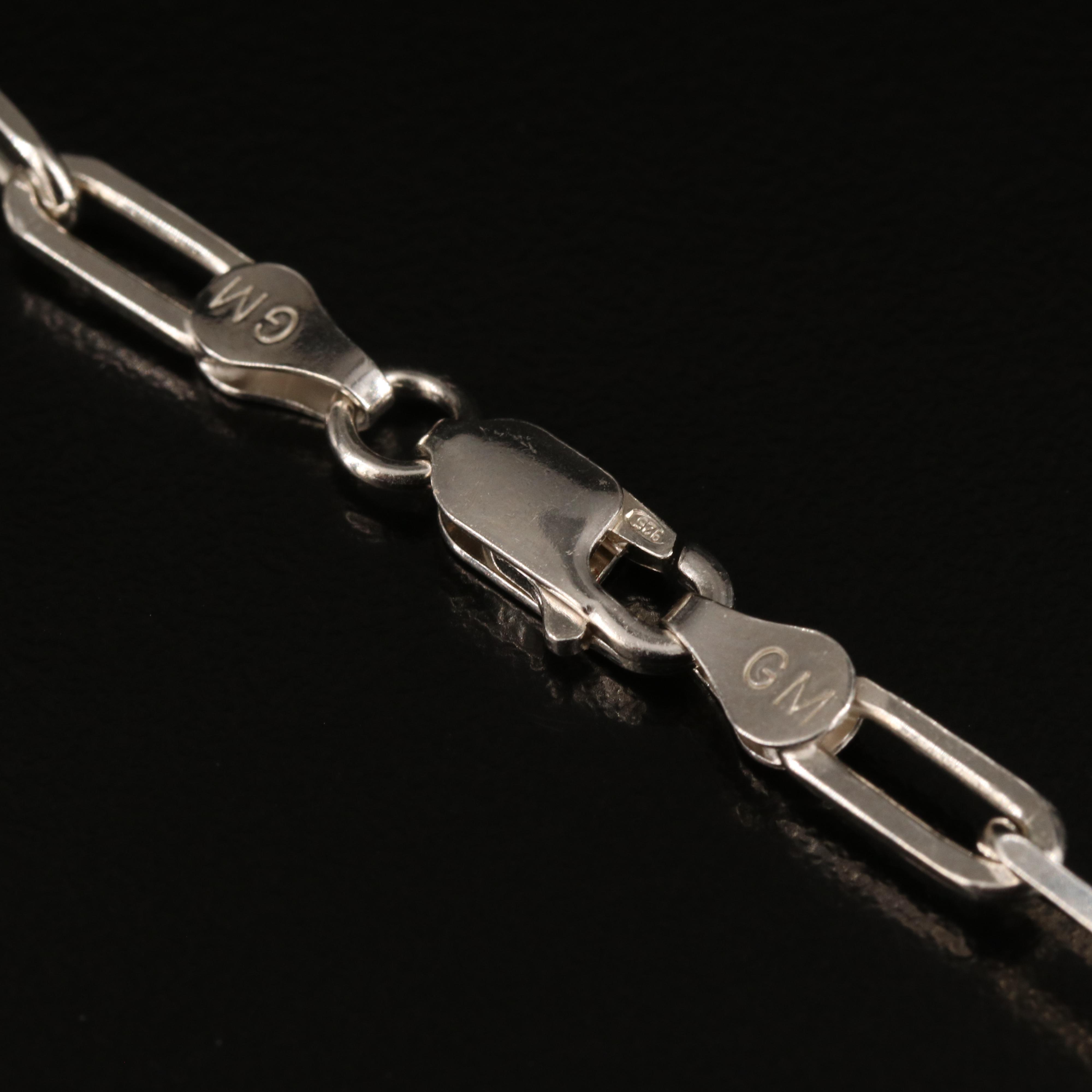 Italian Sterling Paper Clip Chain Necklace