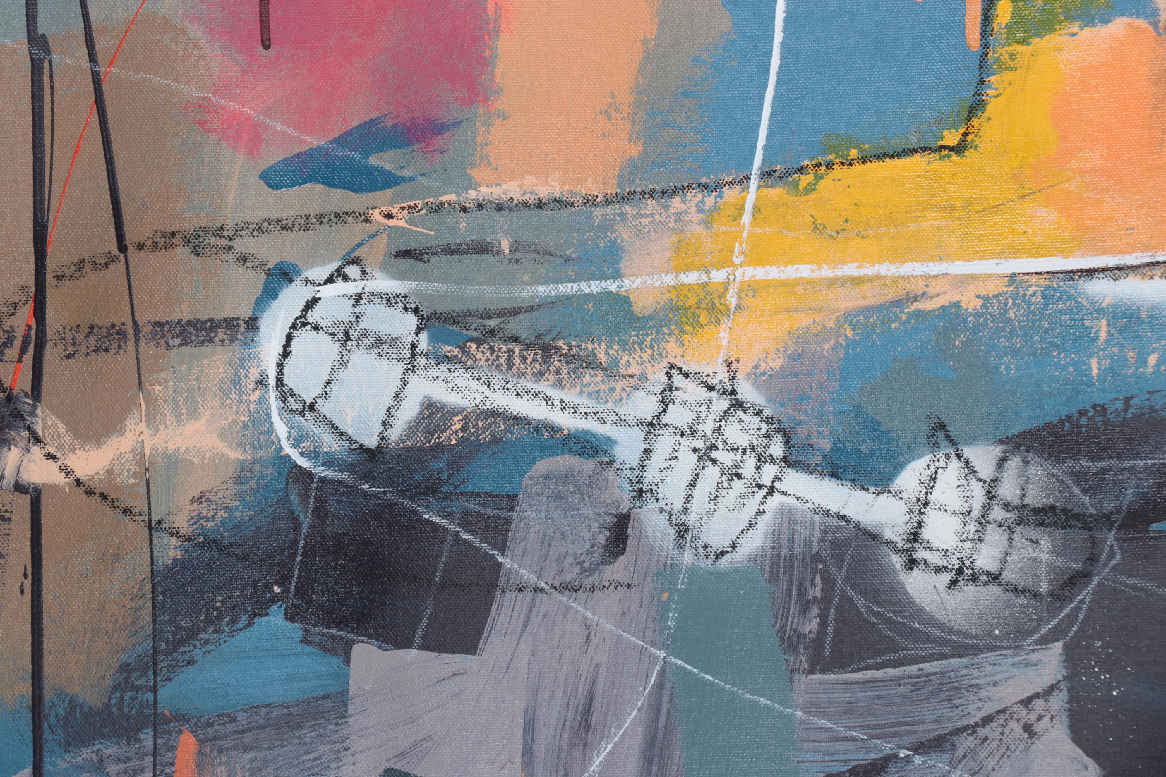 Michel Blázquez Large-Scale Abstract Acrylic Painting, 2023