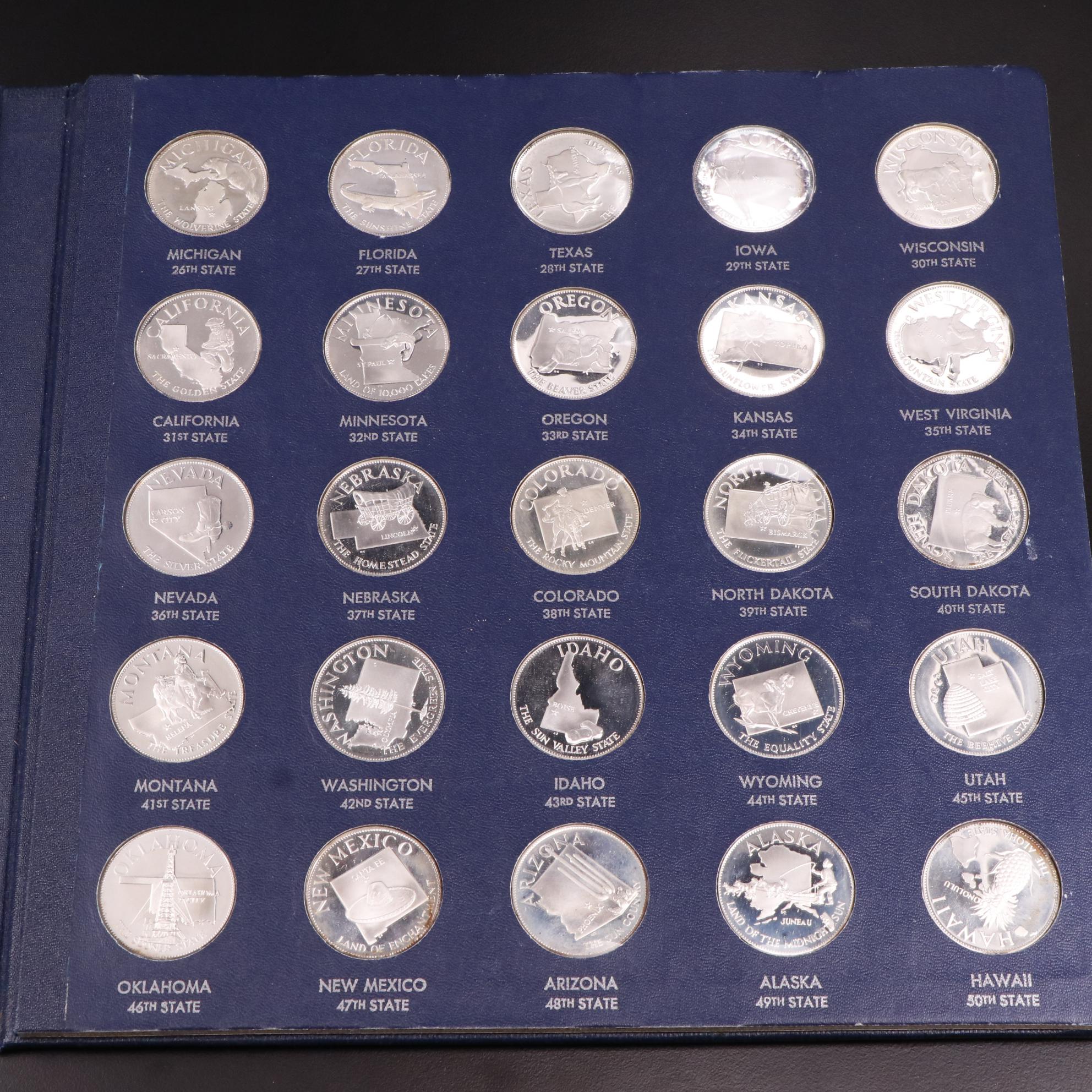 "The States of the Union" Franklin Mint Sterling Silver Medal Set, 1969
