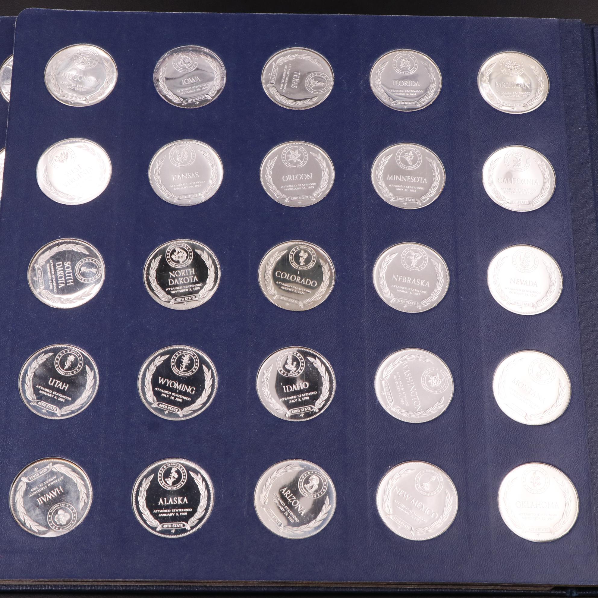 "The States of the Union" Franklin Mint Sterling Silver Medal Set, 1969