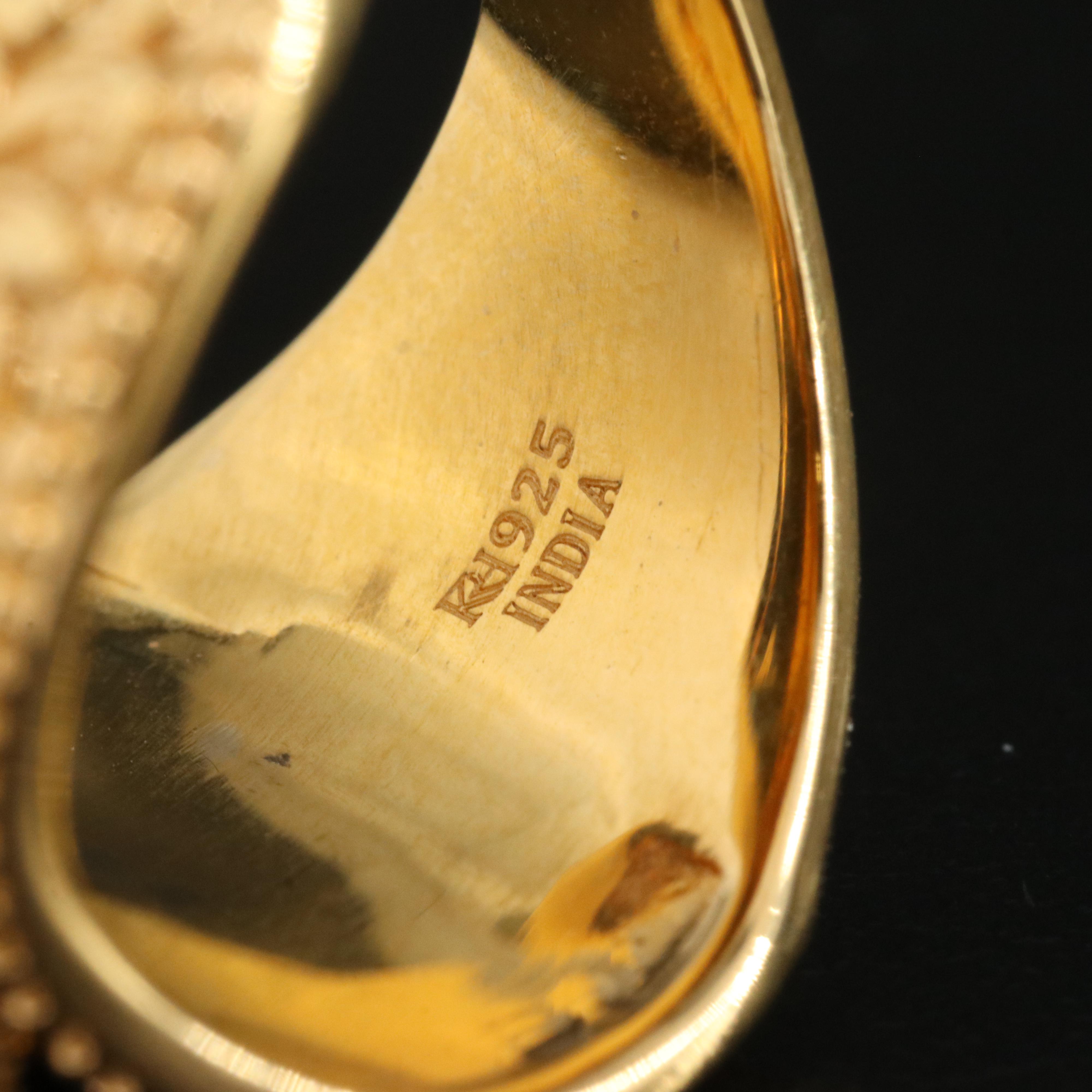 Sterling Carnelian and Zircon Saddle Ring