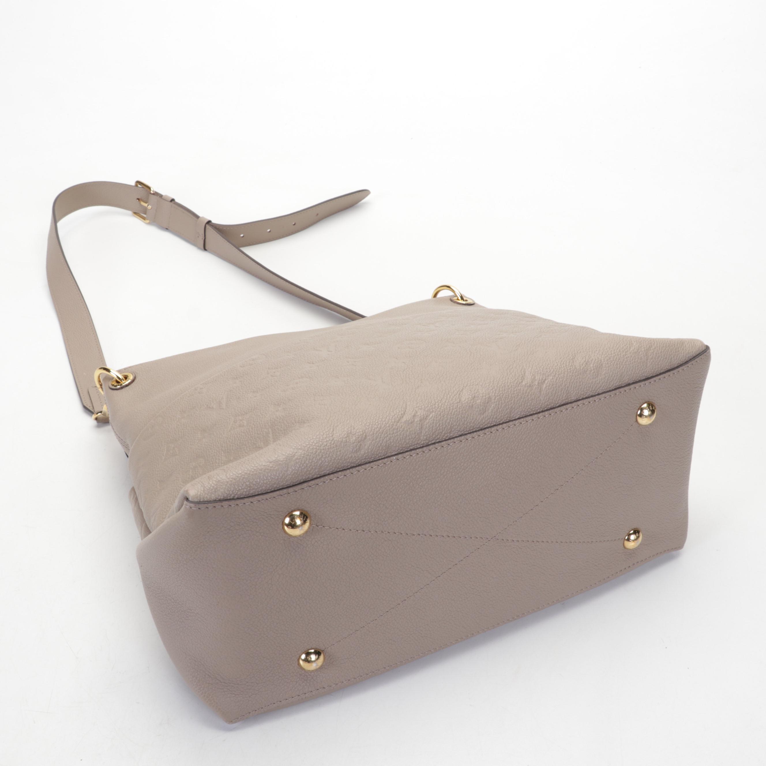 Louis Vuitton Maida Hobo Bag in Turtledove Grain and Monogram Empreinte Leather