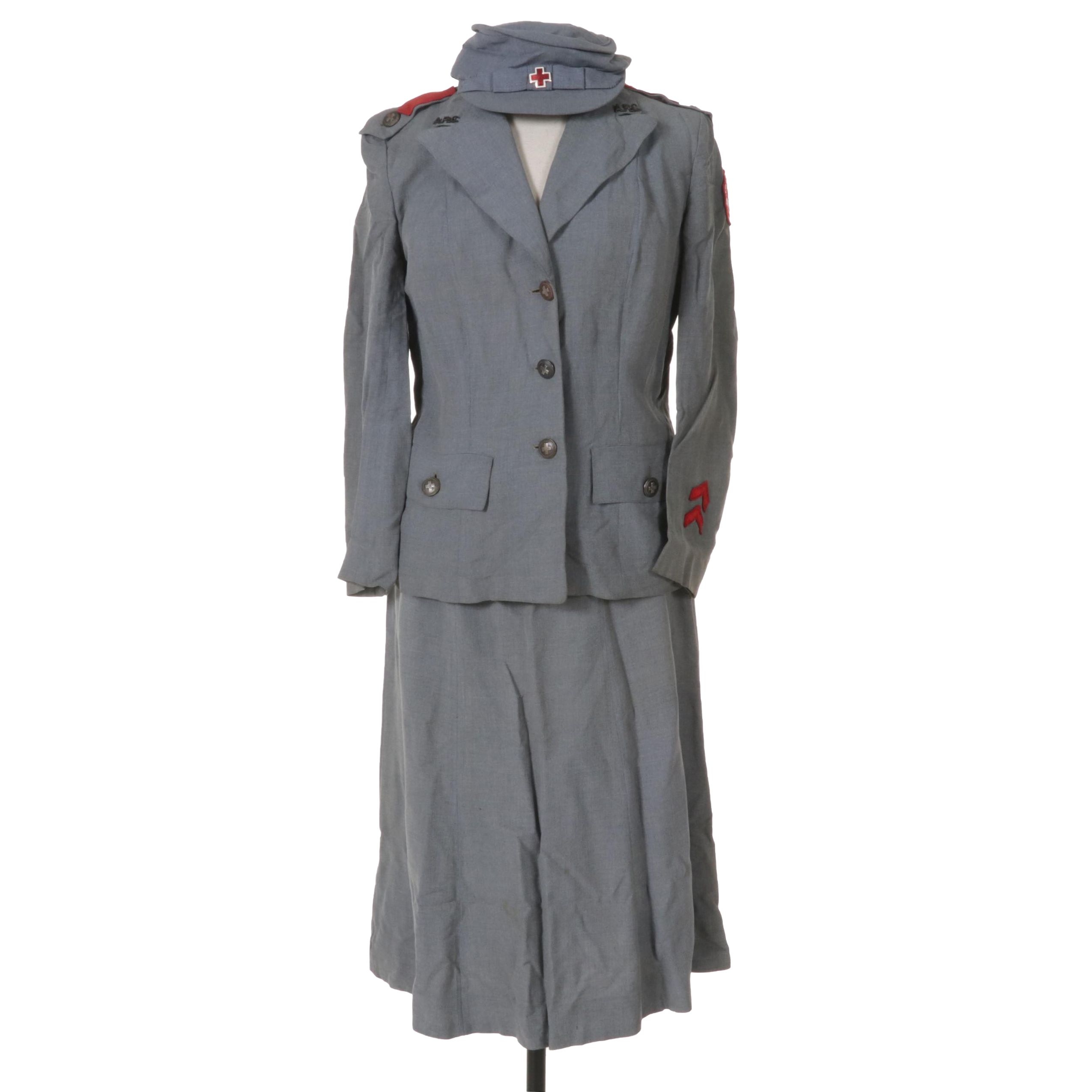 Women's American Red Cross WWII Era Volunteer Uniform, Early 20th Century