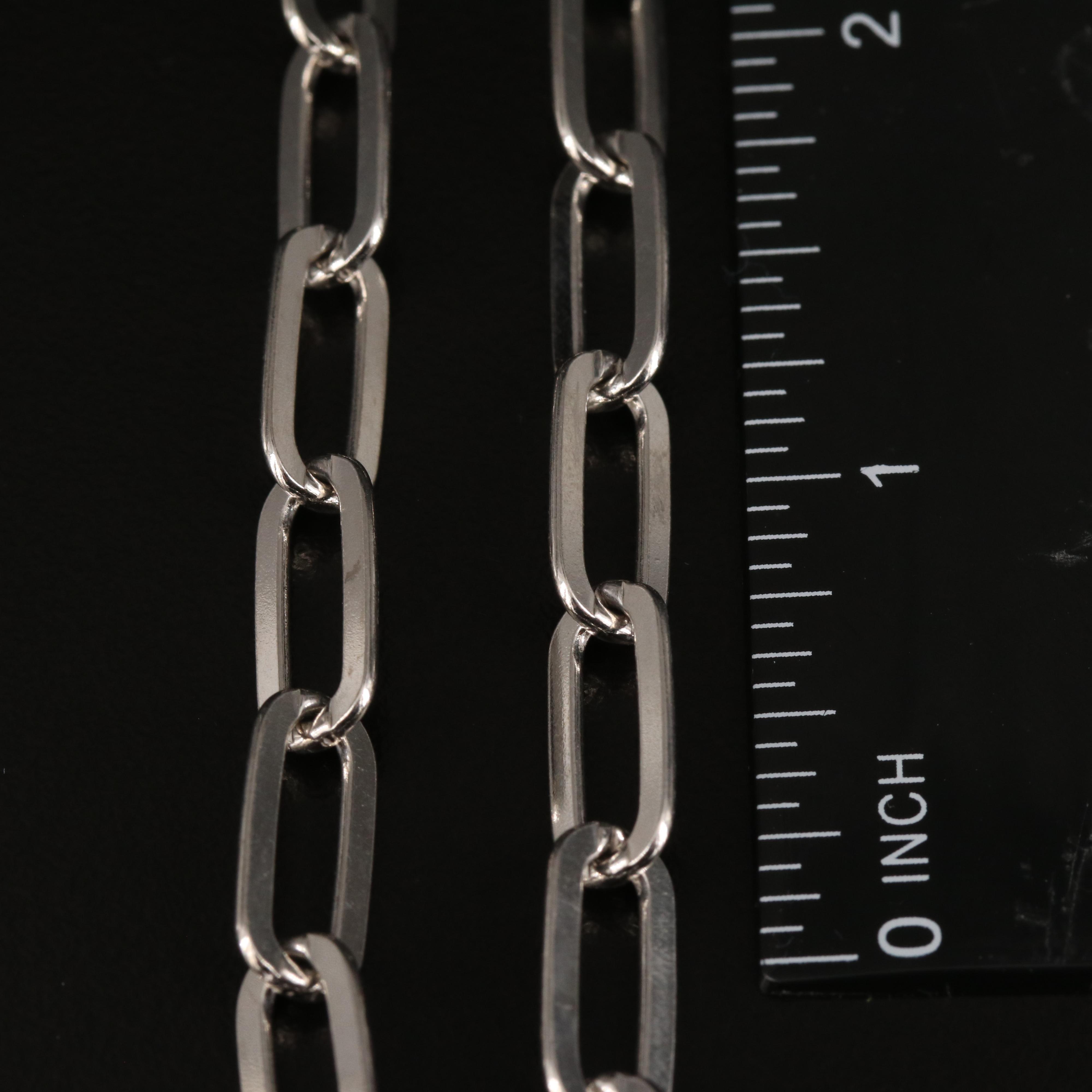 Italian Sterling Paper Clip Chain Necklace