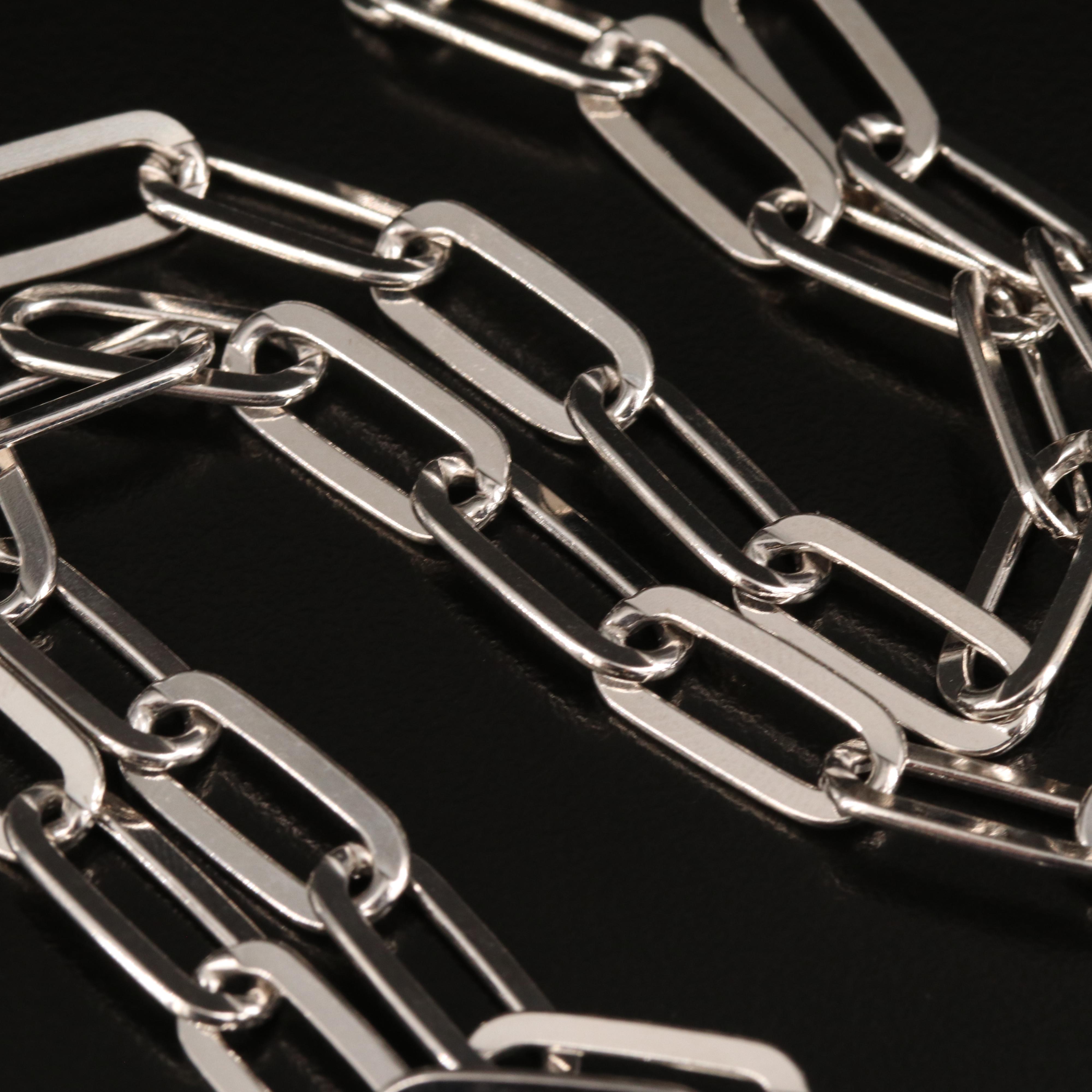 Italian Sterling Paper Clip Chain Necklace