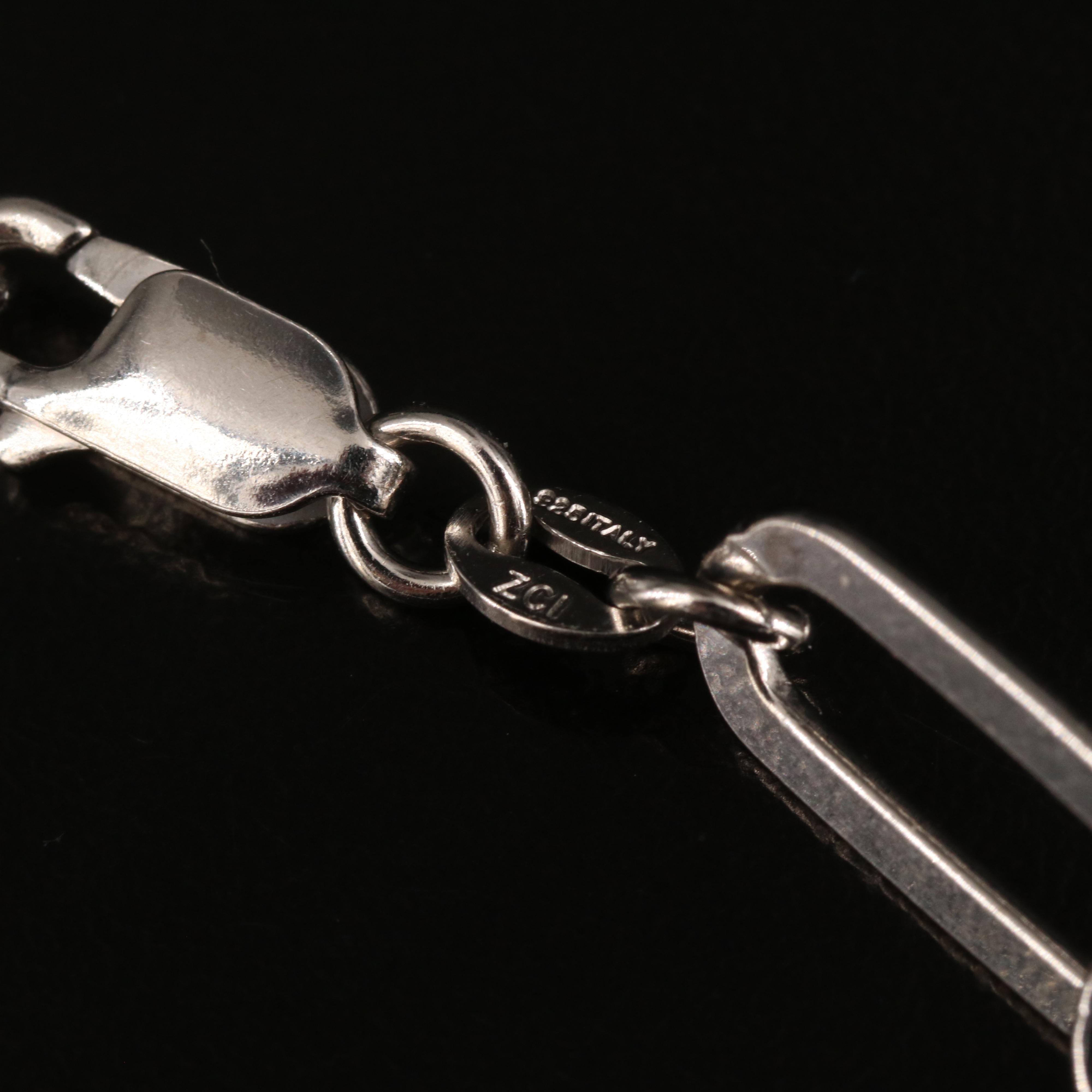 Italian Sterling Paper Clip Chain Necklace