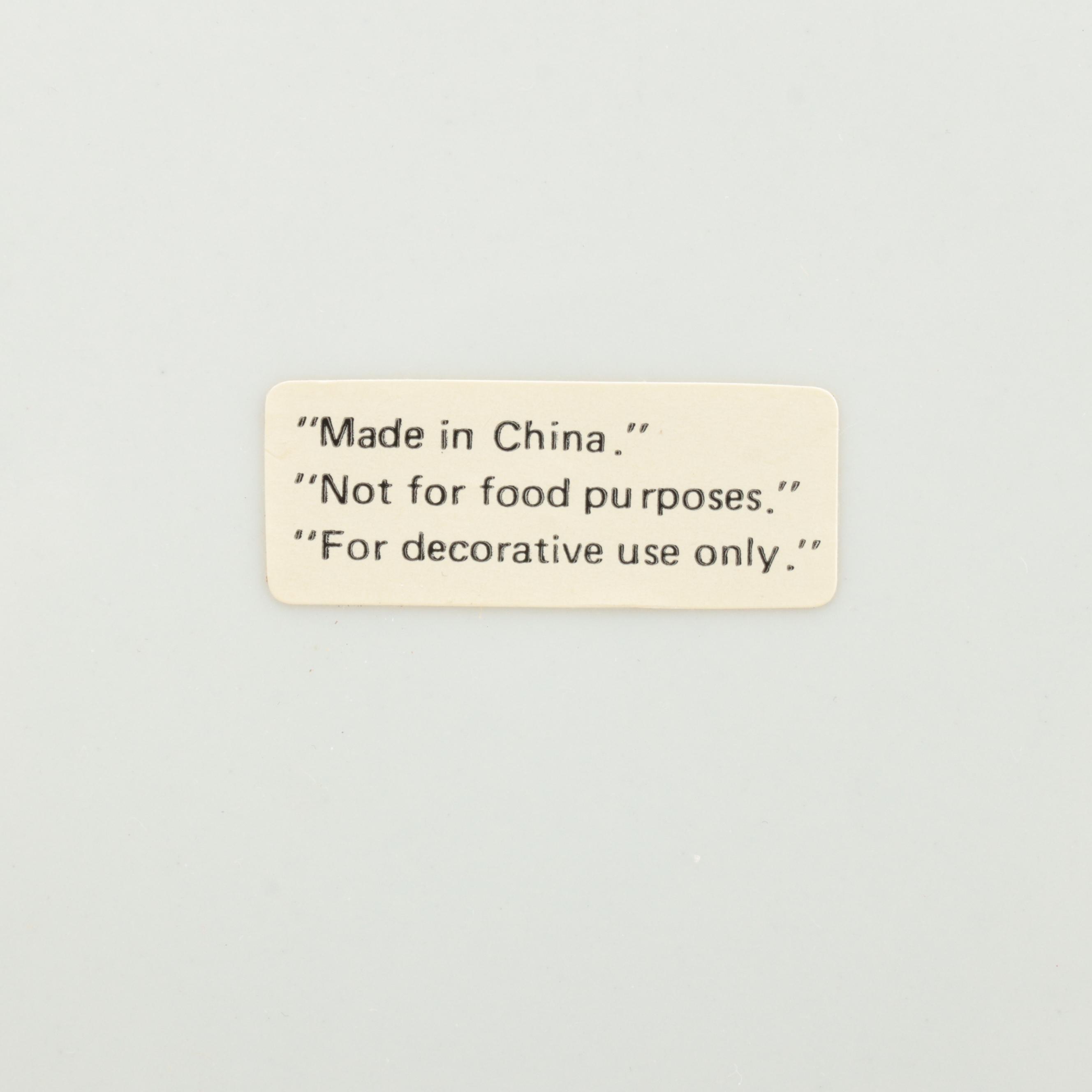 Chinese Porcelain Bowl, Platter and Ceramic Candlesticks