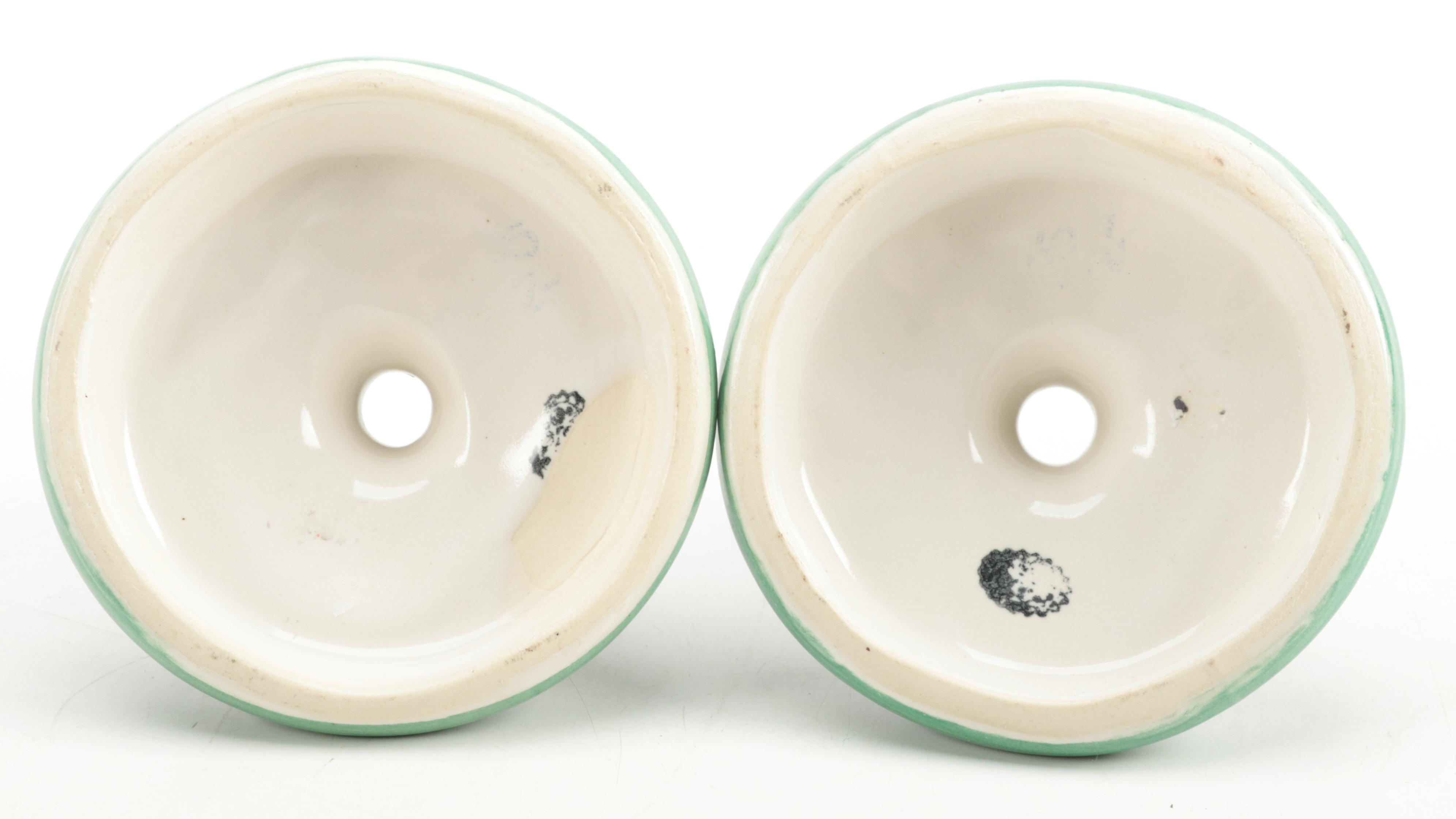 Chinese Porcelain Bowl, Platter and Ceramic Candlesticks