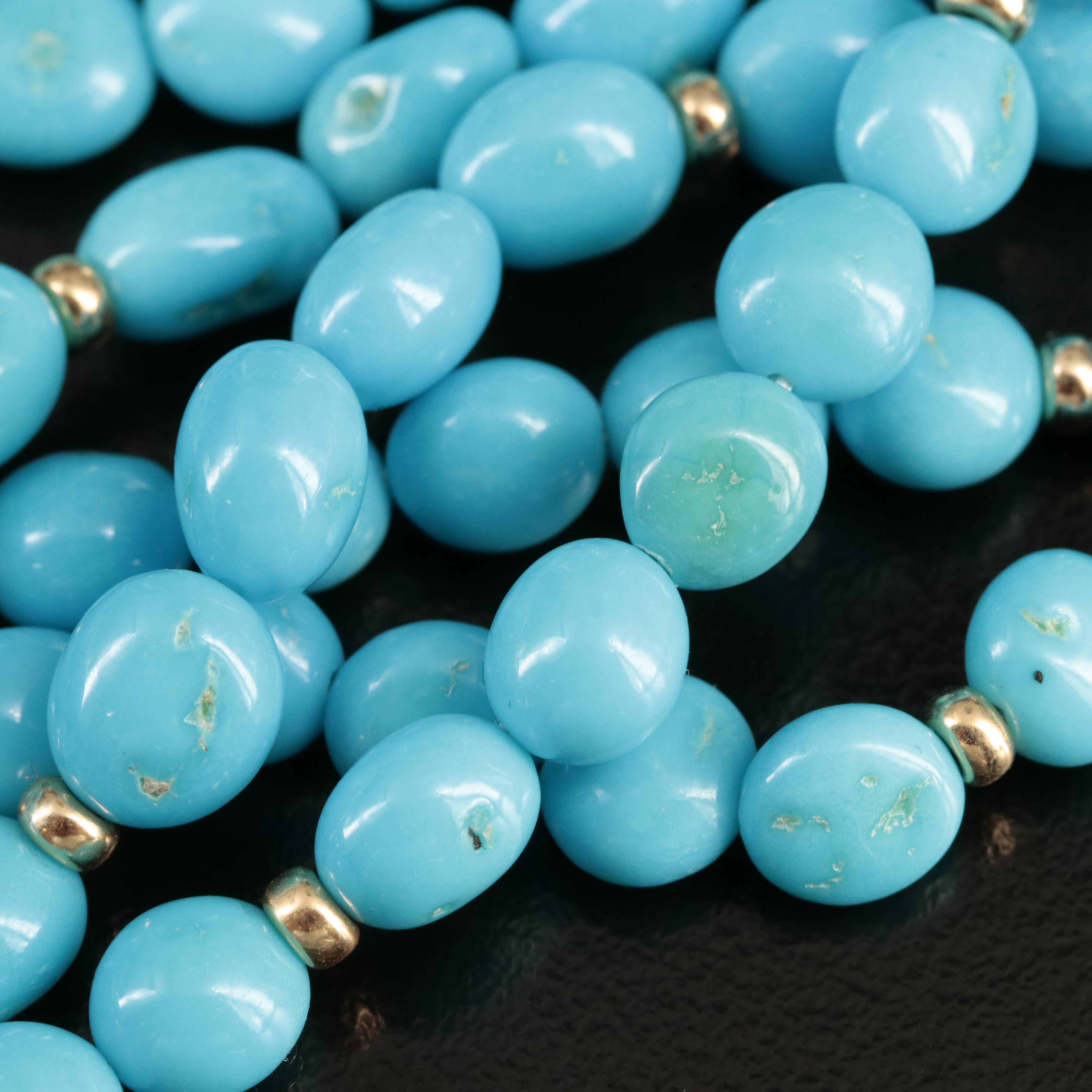 14K Turquoise Multi-Strand Necklace