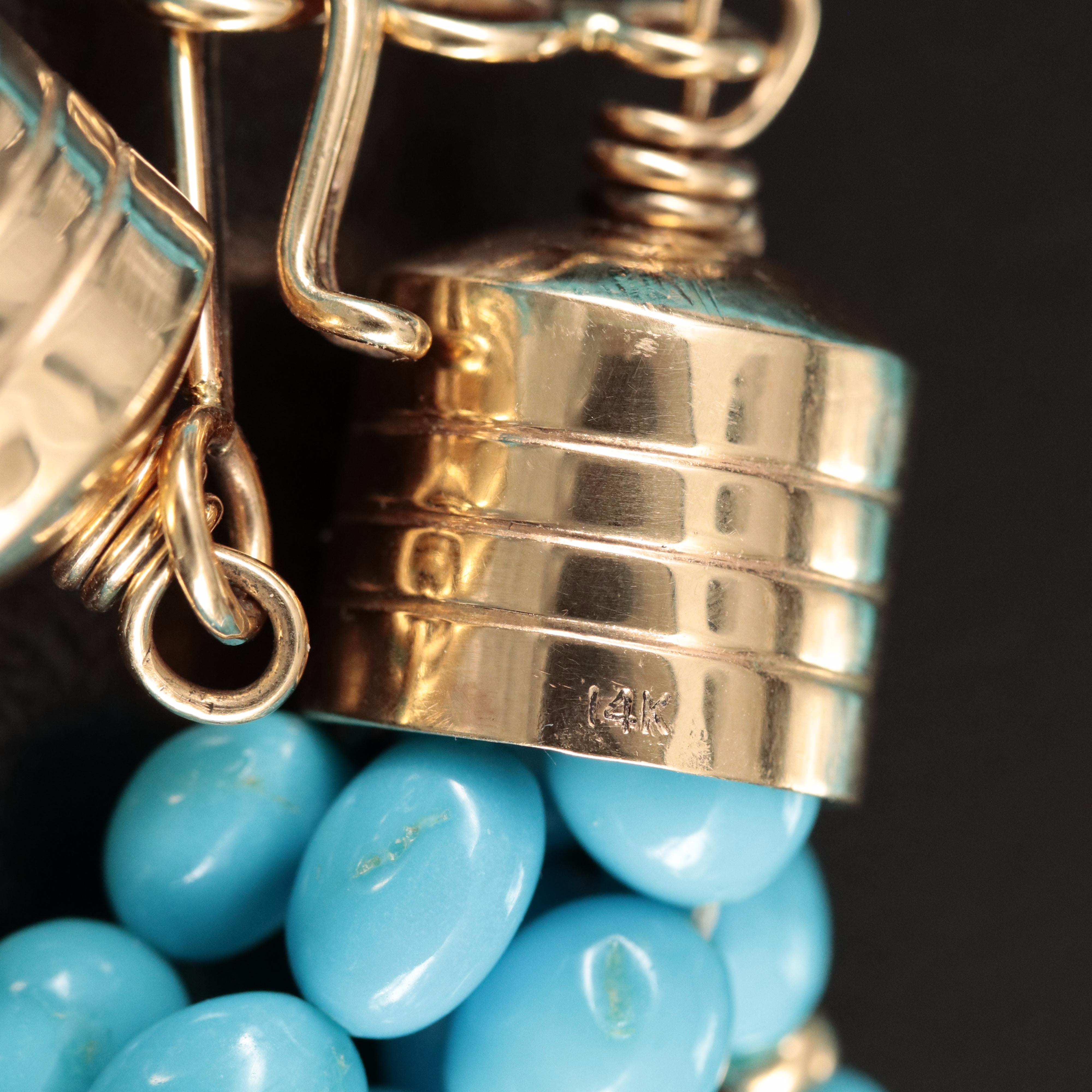 14K Turquoise Multi-Strand Necklace