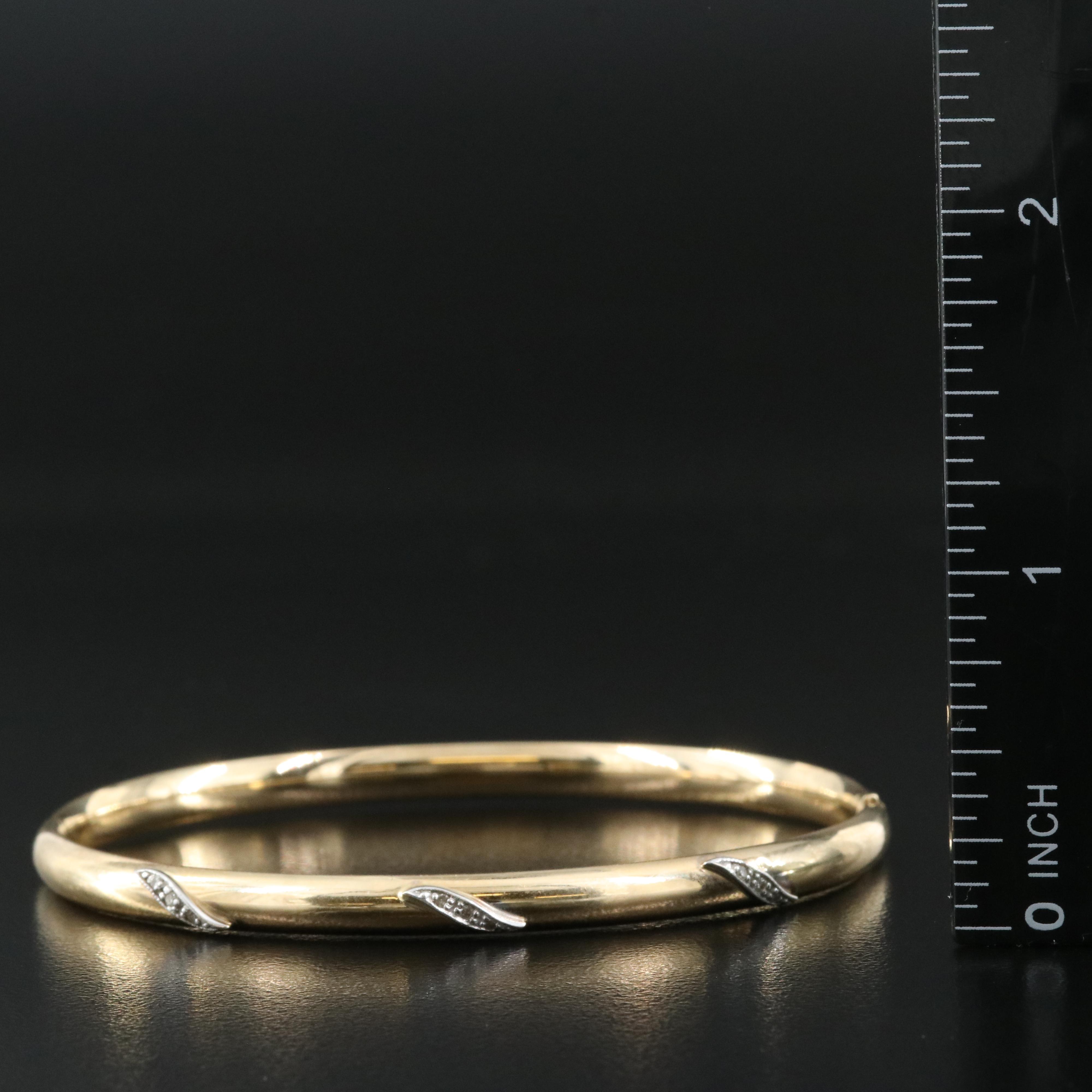 14K 0.04 CTW Diamond Hinged Bangle