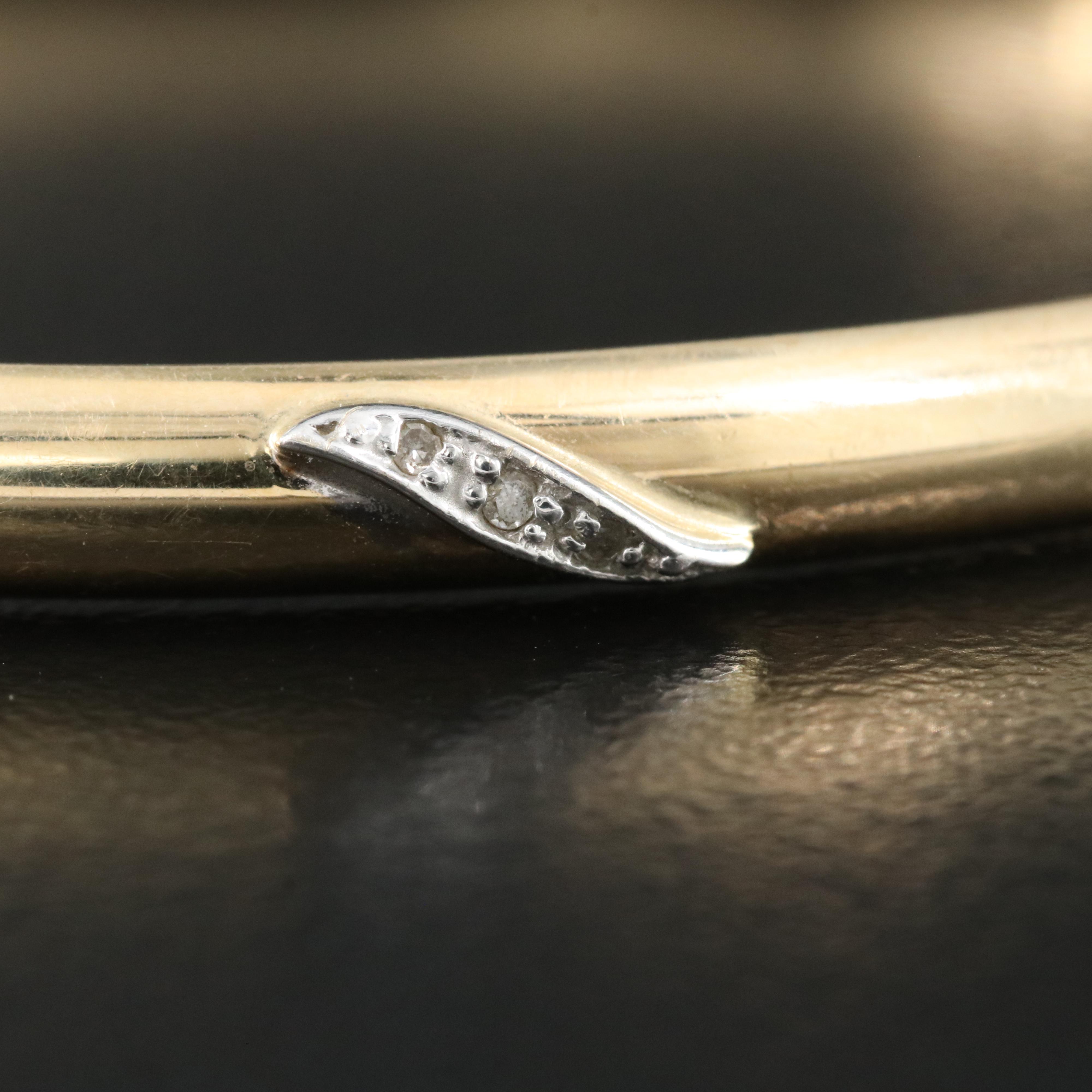 14K 0.04 CTW Diamond Hinged Bangle