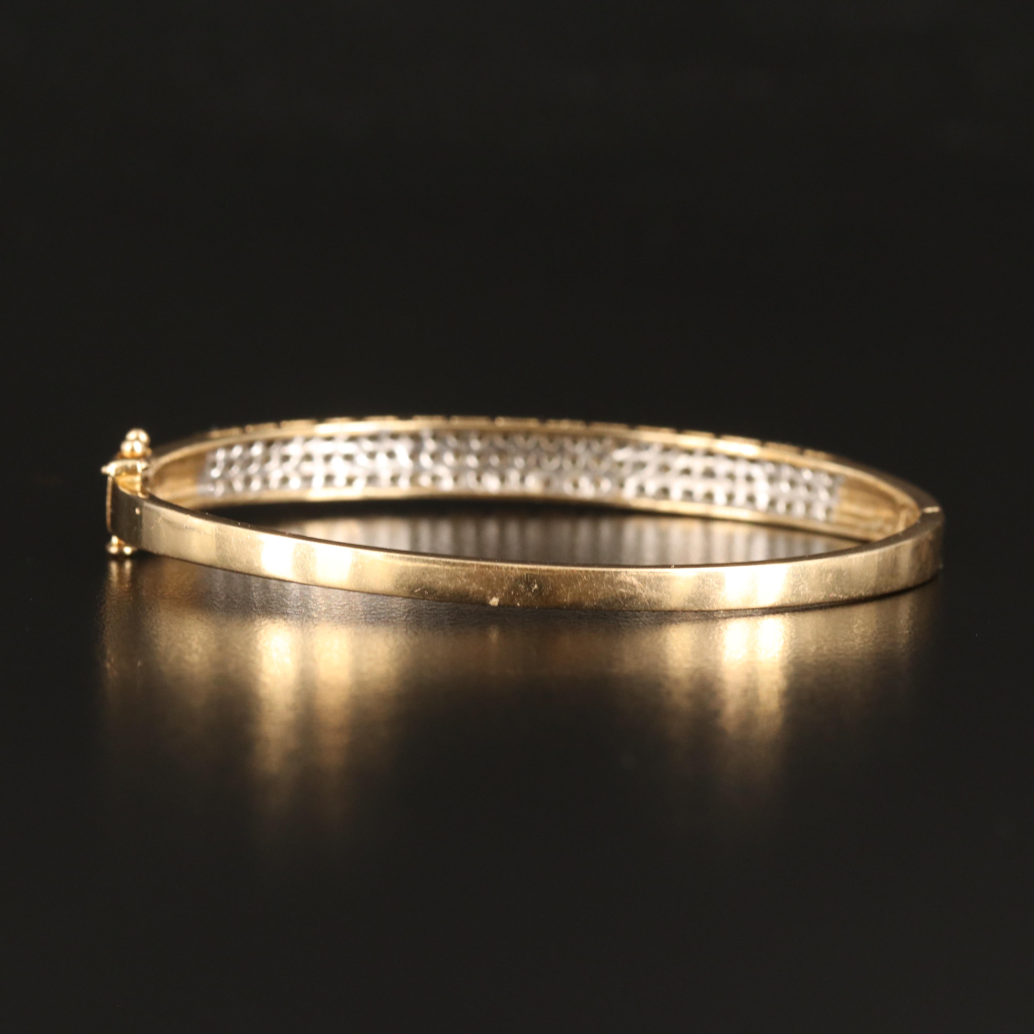 14K 2.00 CTW Diamond Hinged Bangle