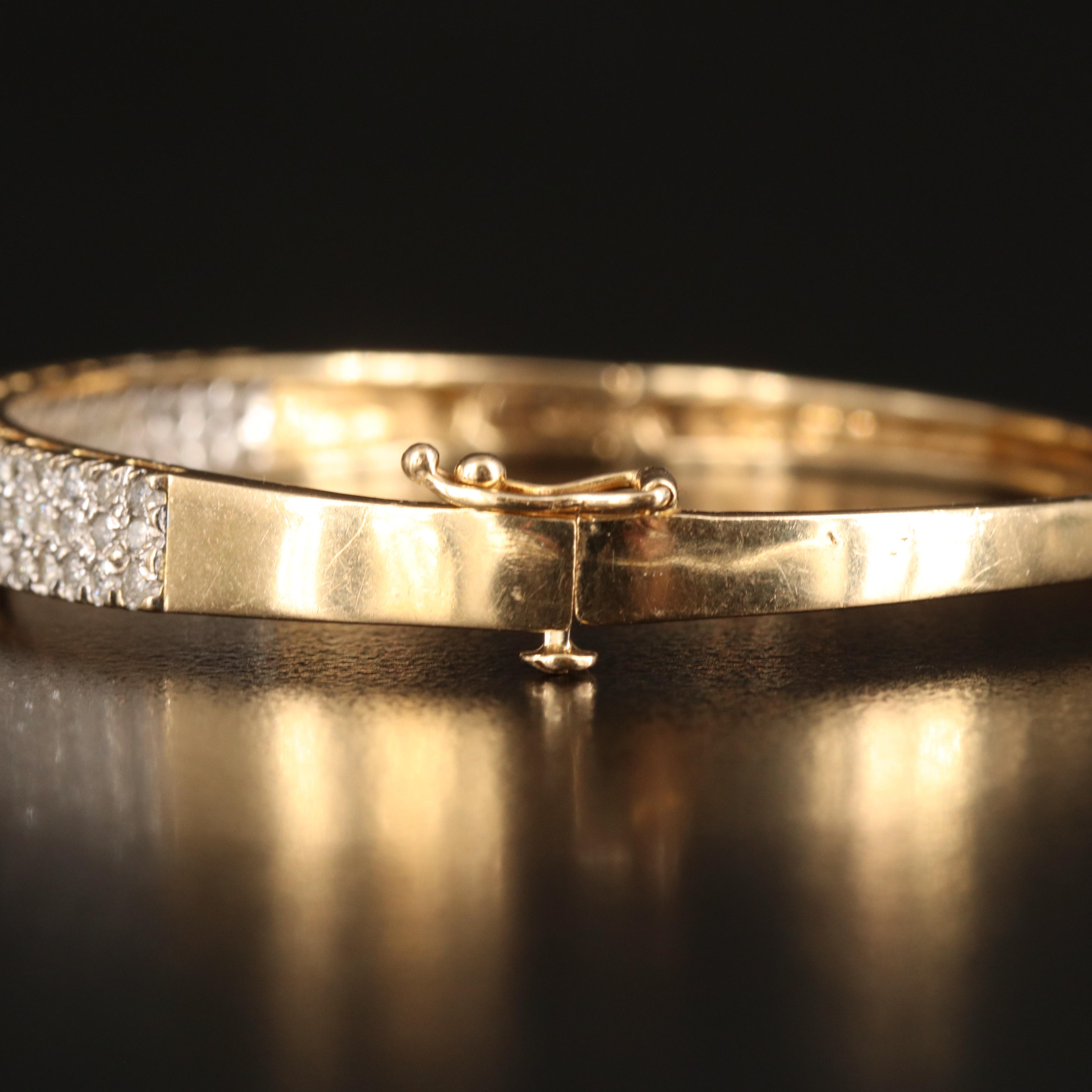 14K 2.00 CTW Diamond Hinged Bangle