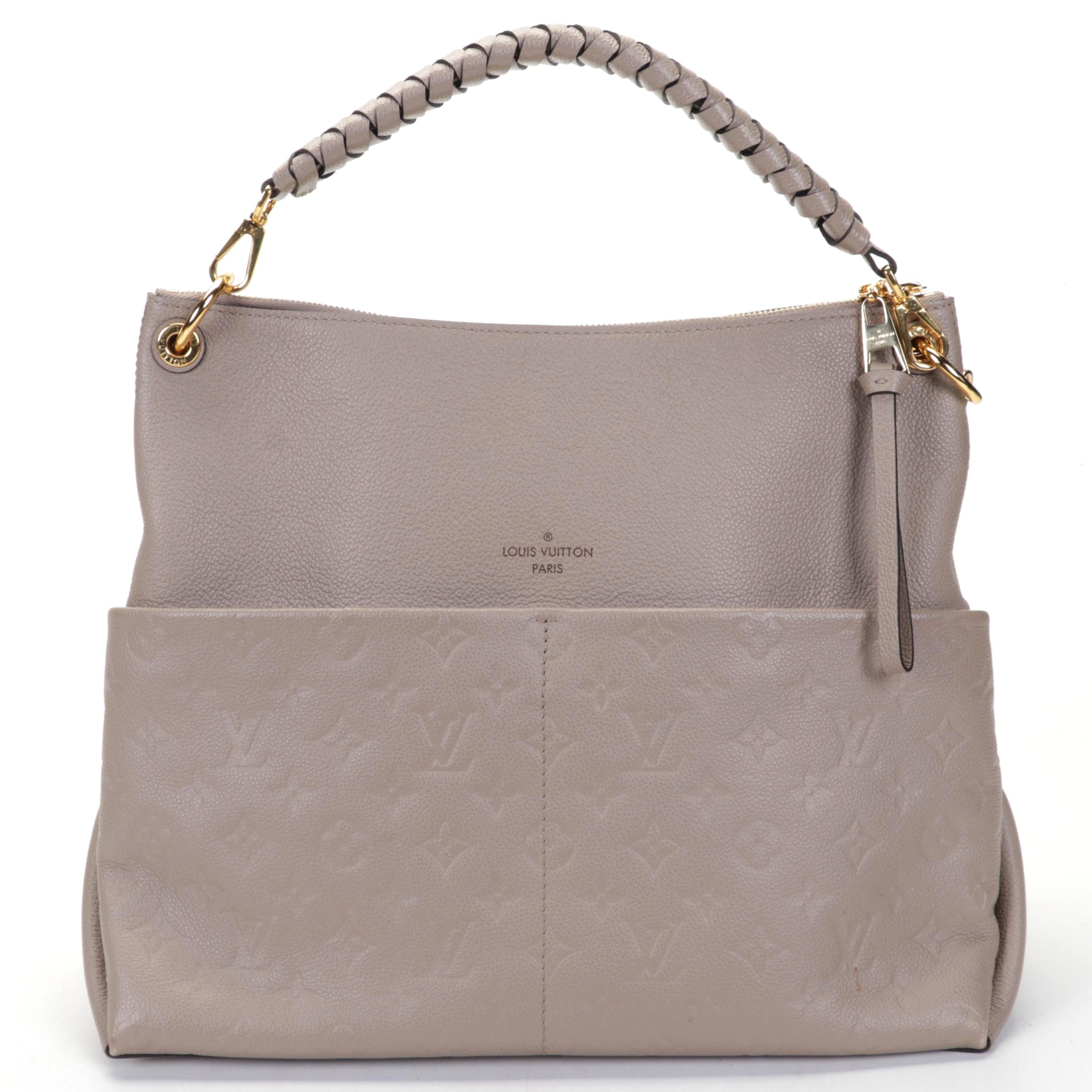 Louis Vuitton Maida Hobo Bag in Turtledove Grain and Monogram Empreinte Leather