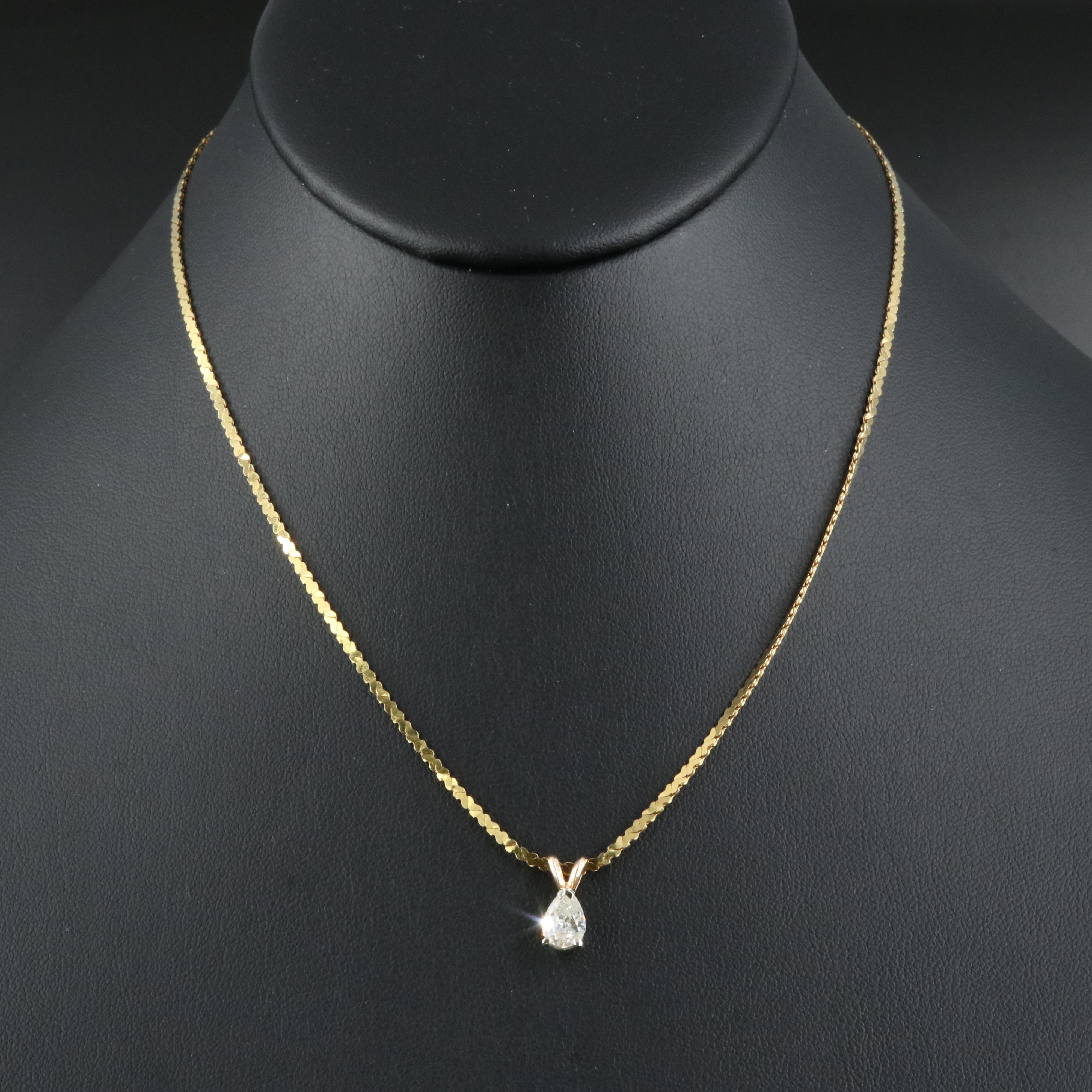 Italian 14K 0.69 CT Diamond Pendant Necklace