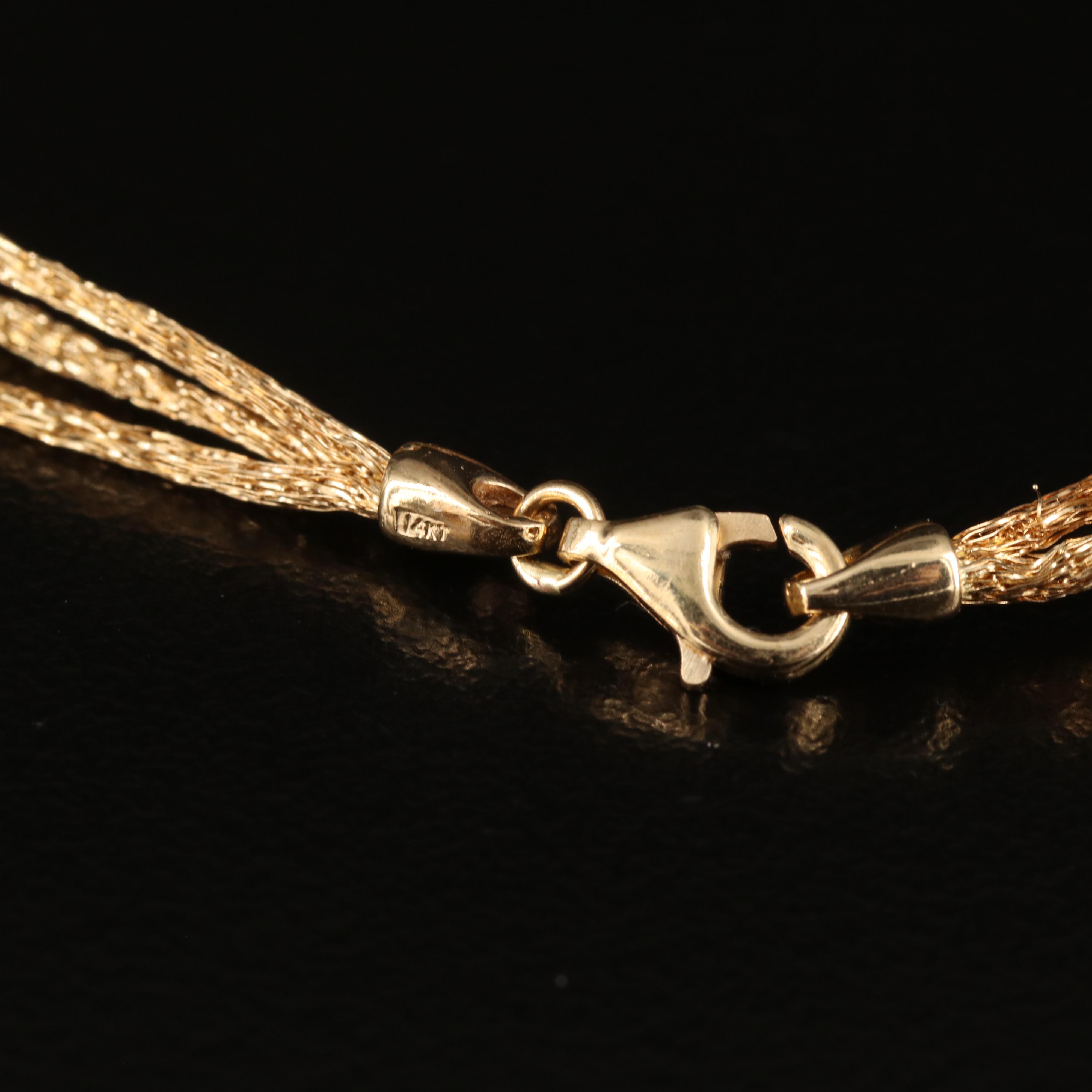 14K Amethyst, Citrine, Smoky Quartz and Rock Crystal Quartz Mesh Bracelet