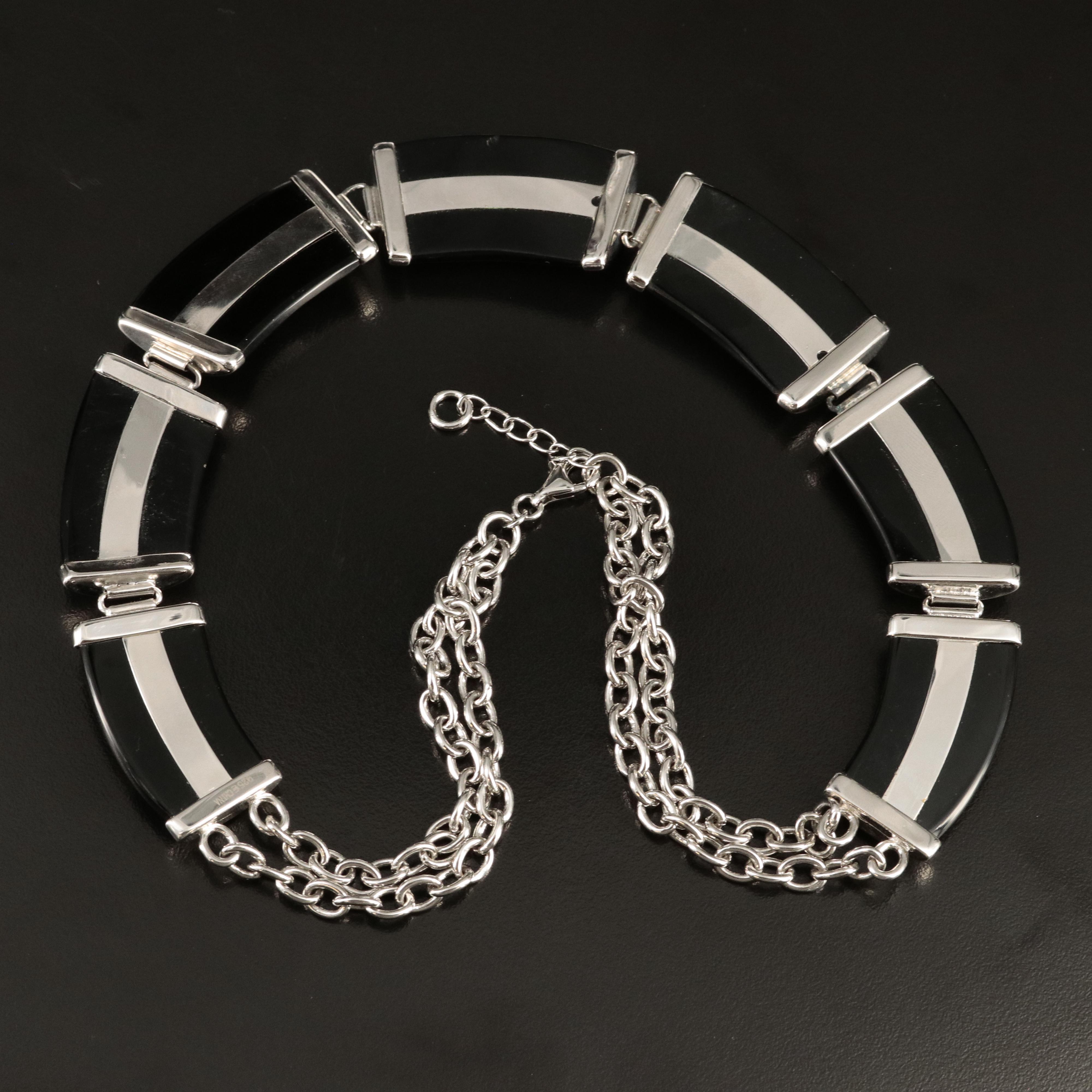 Sterling Black Onyx Necklace