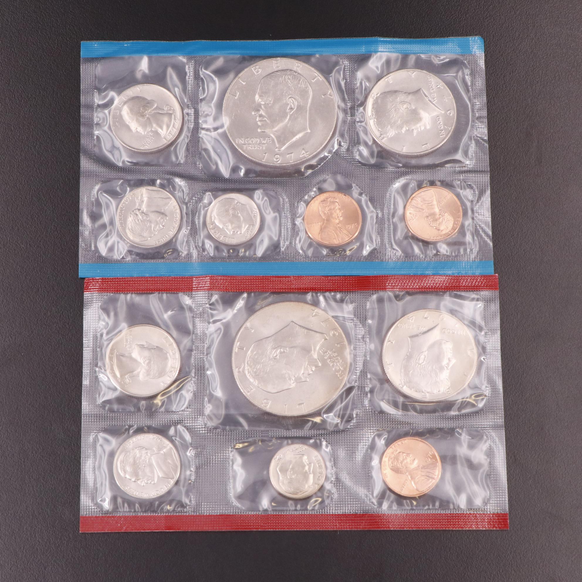 Thirty-Four U.S. Mint Uncirculated Sets, 1974–2001