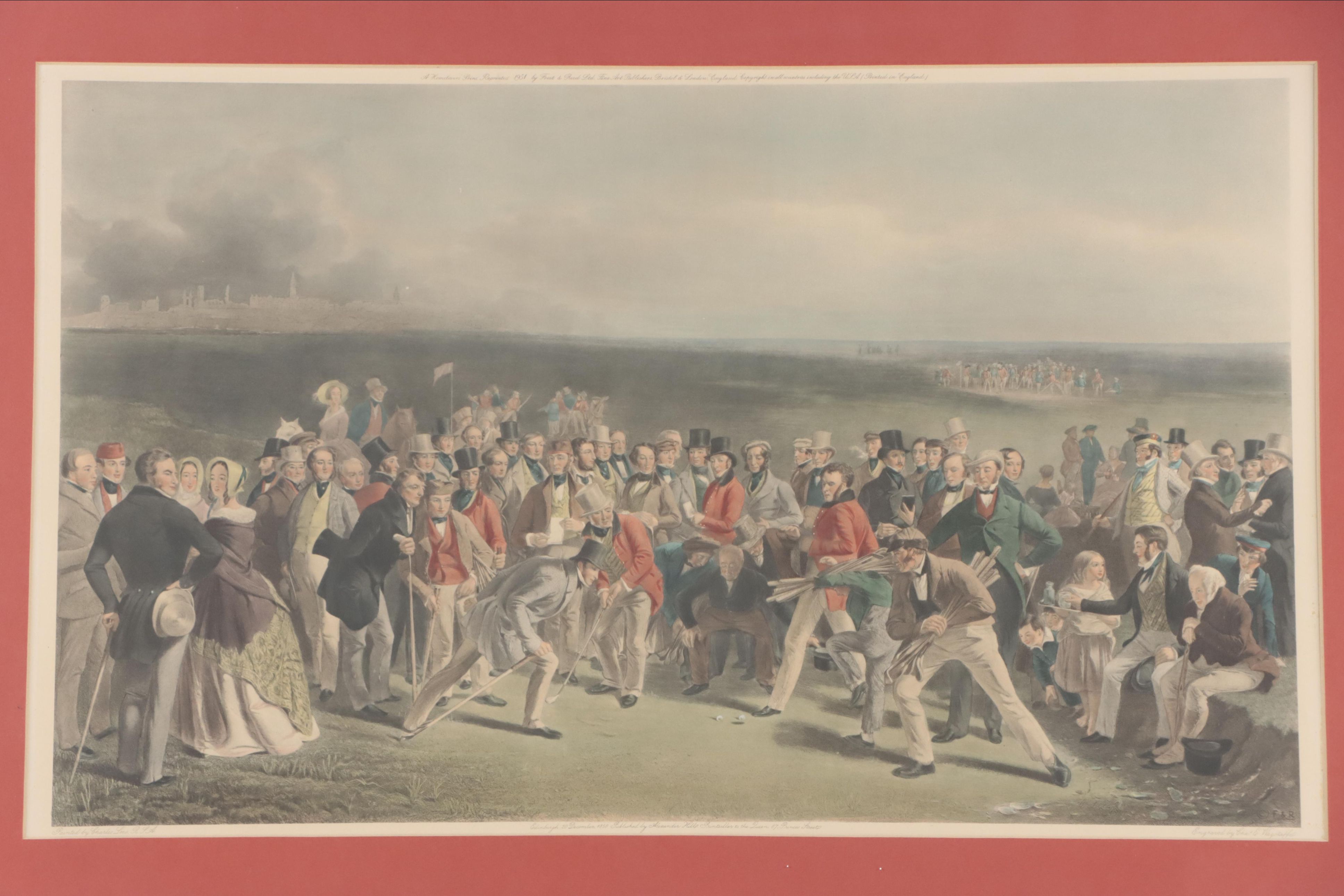 Hand-Colored Rotogravure After Charles E. Wagstaffe "The Golfers"