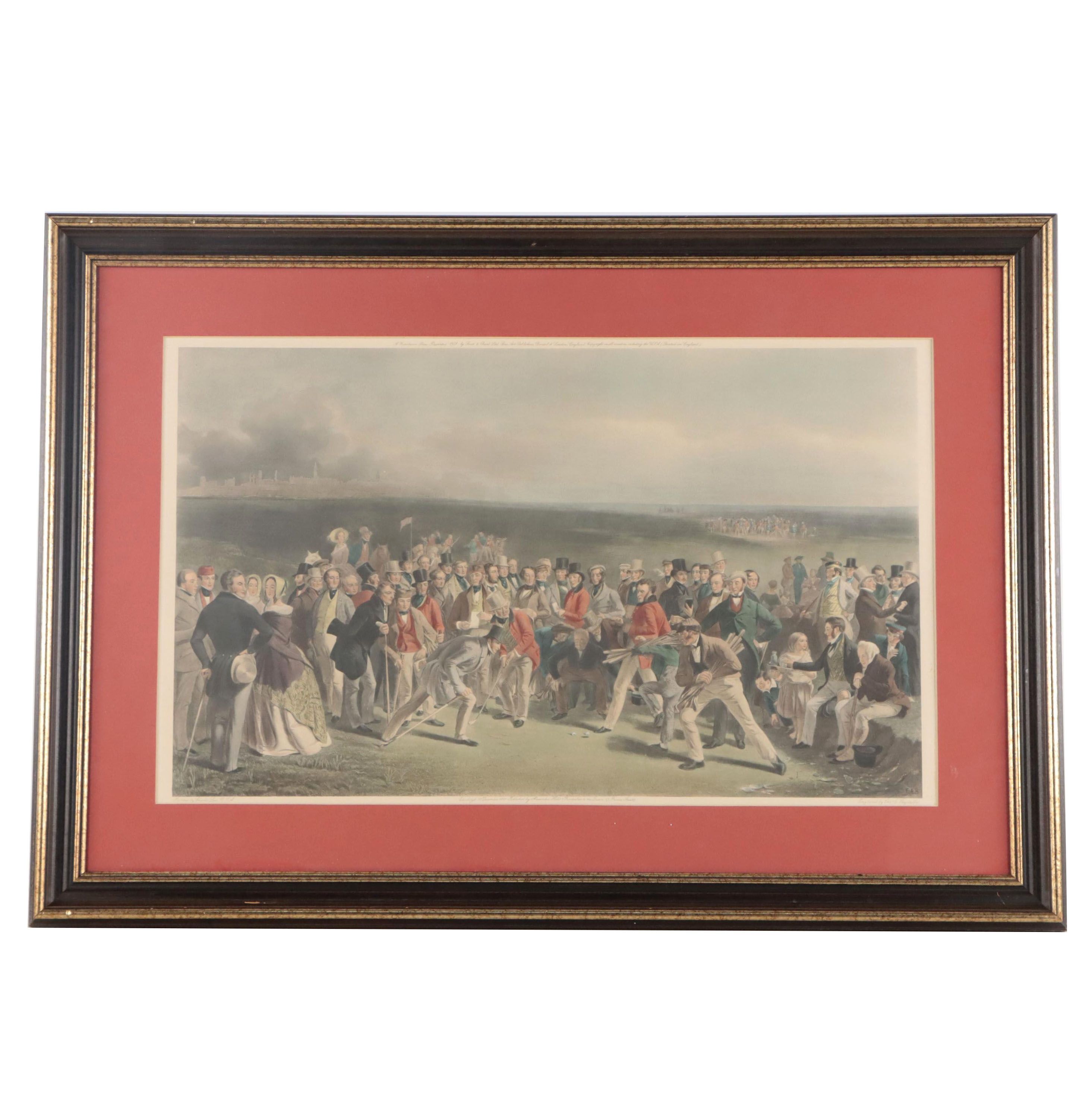 Hand-Colored Rotogravure After Charles E. Wagstaffe "The Golfers"