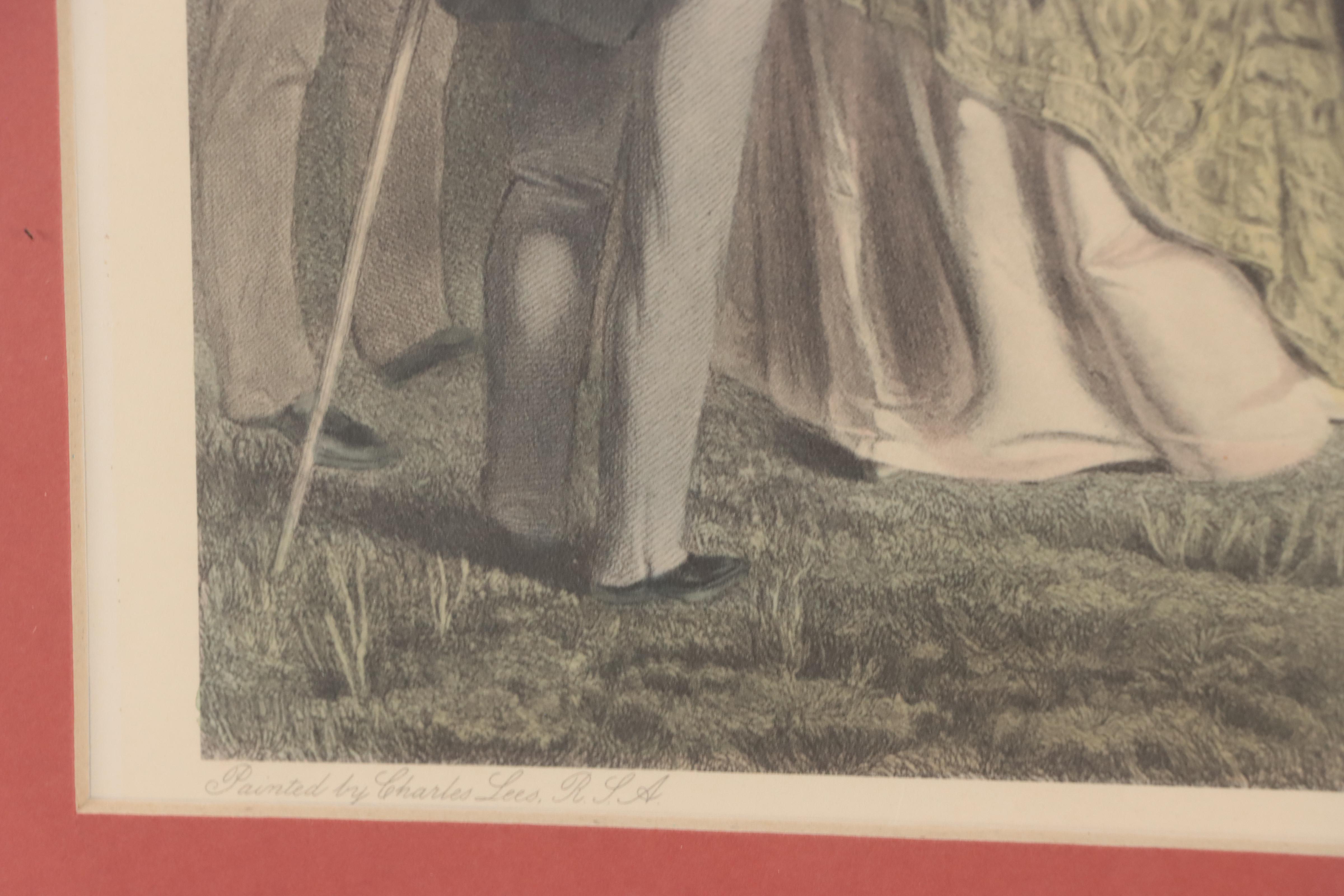 Hand-Colored Rotogravure After Charles E. Wagstaffe "The Golfers"