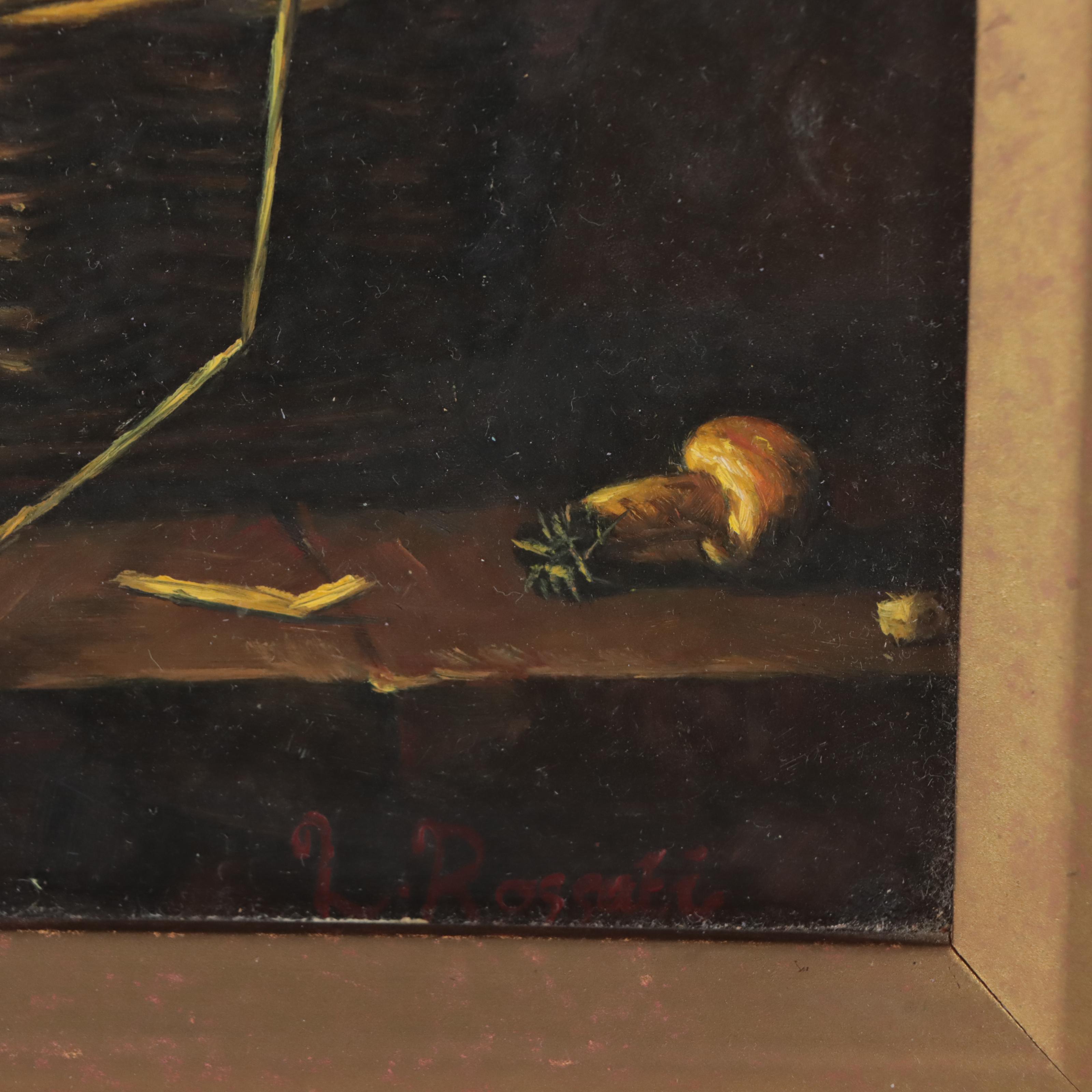 Still Life Oil Painting of Eggs and Apples