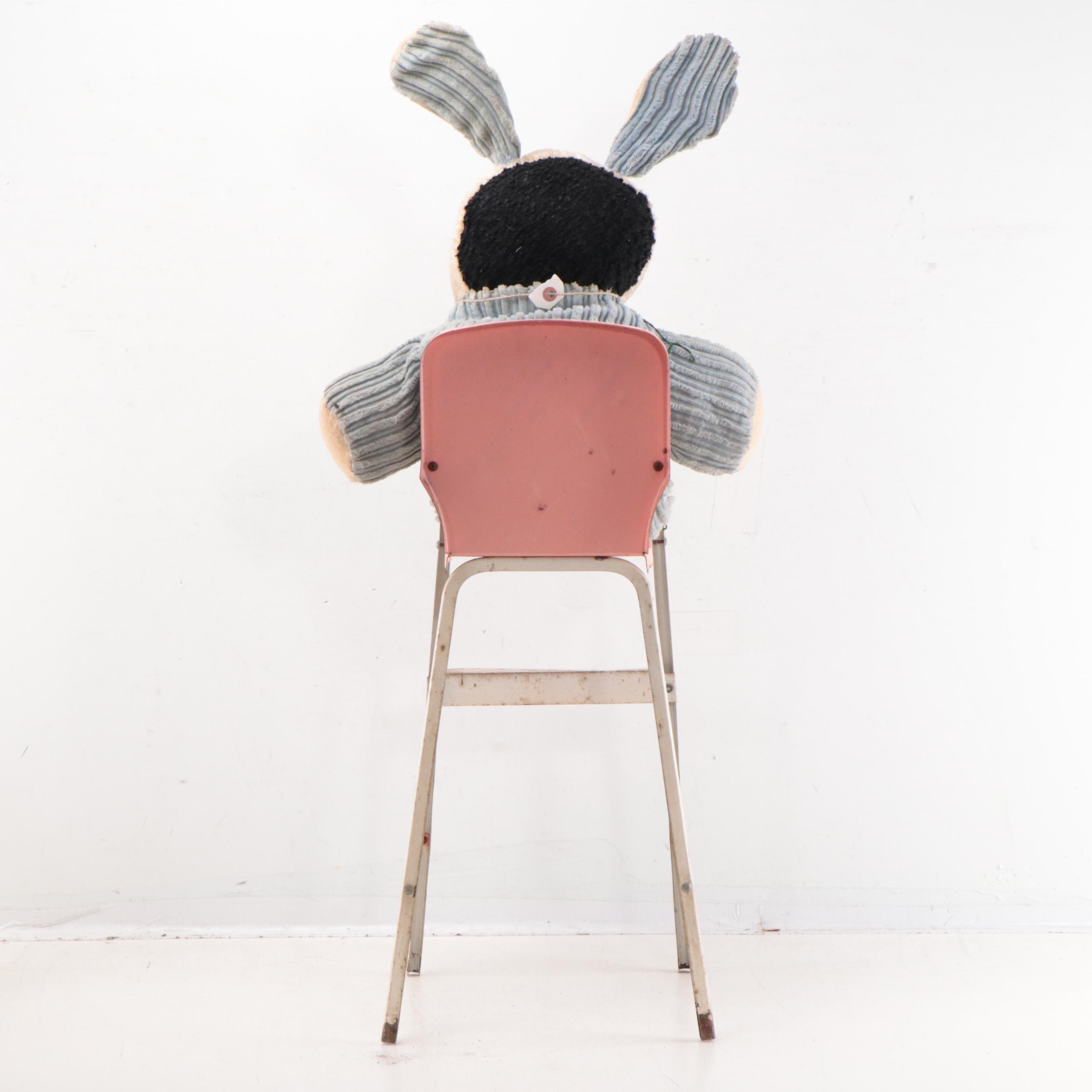 Assorted Toys Including High Chair, Doll Bed and Stuffed Animals