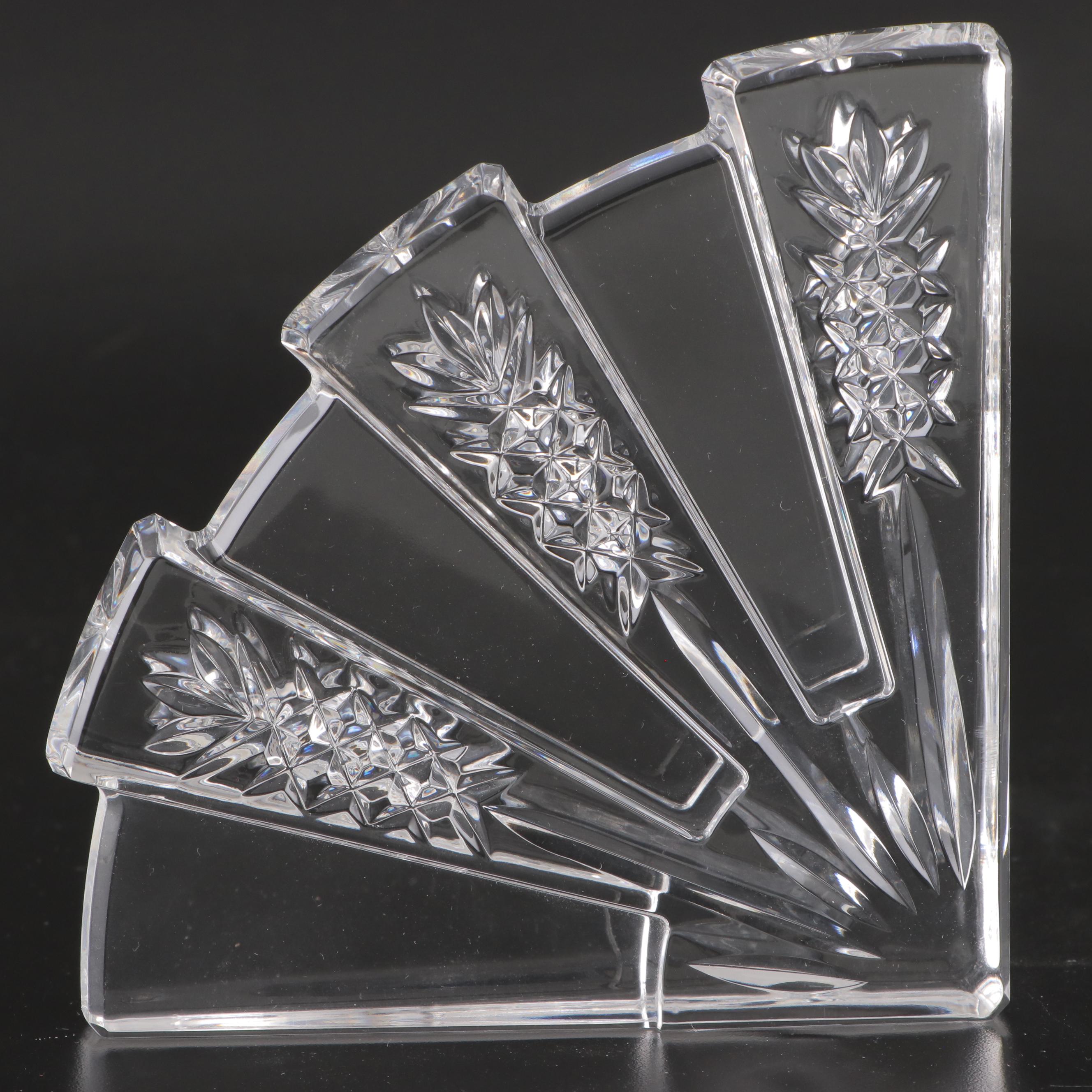 Pair of Waterford "Cambridge" Crystal and Brass Candlesticks with Bookends