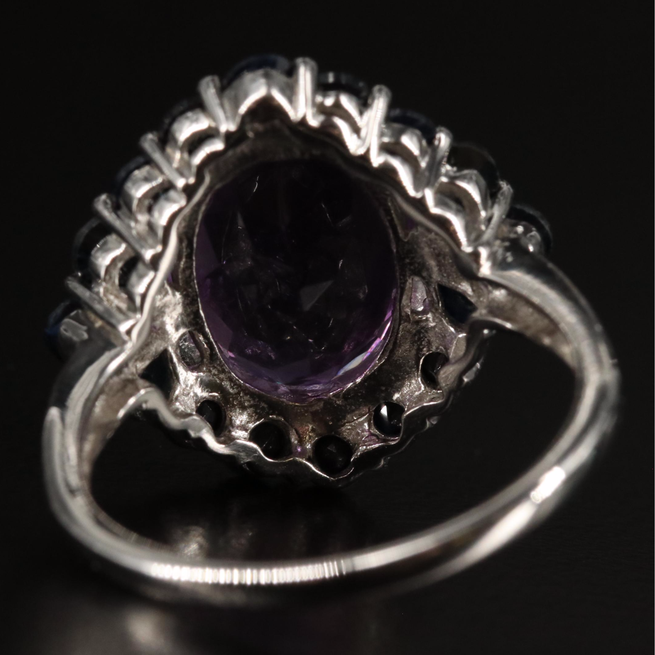 Sterling Amethyst and Sapphire Ring