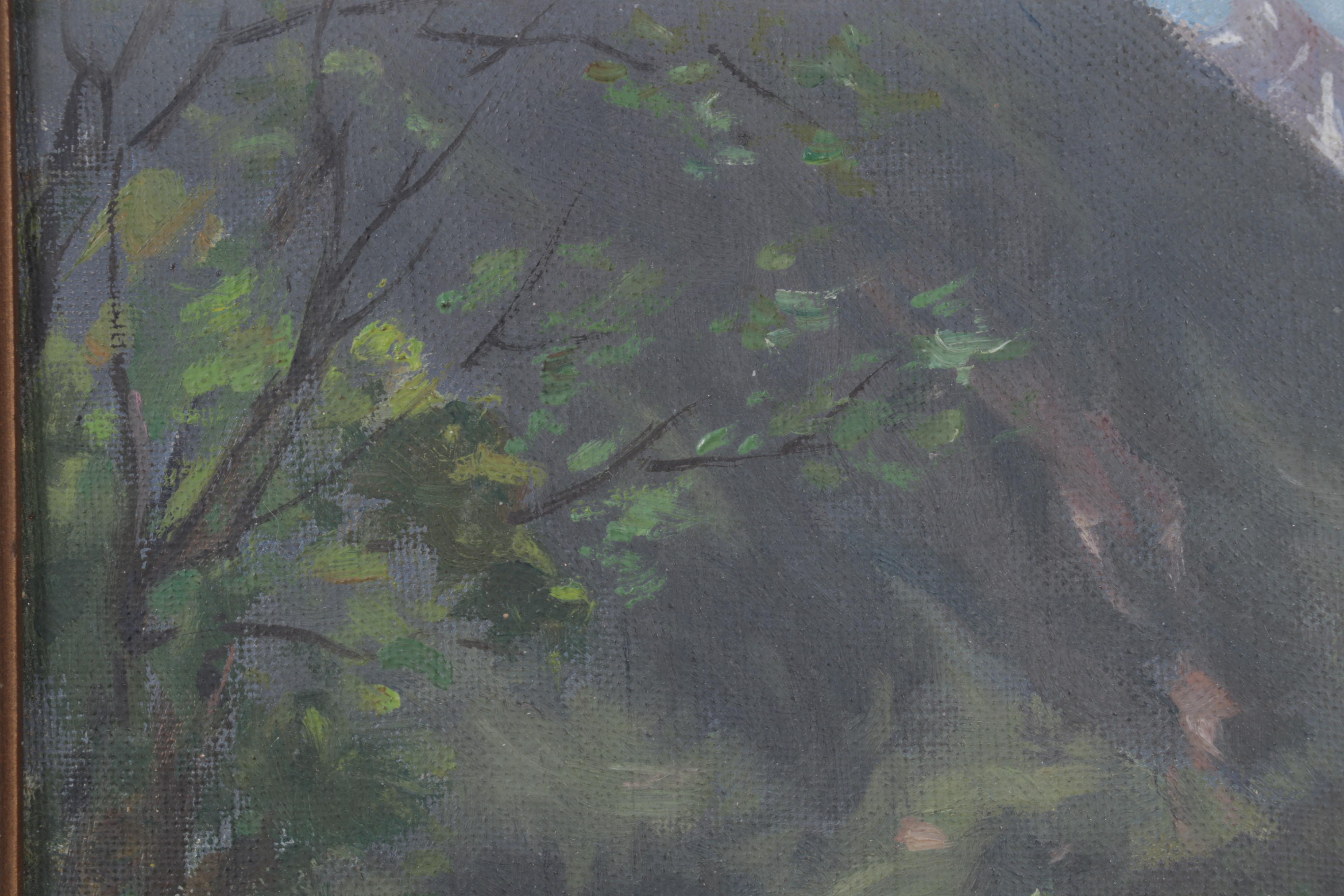 Landscape Oil Painting of Mountain Valley Pasture, 1934