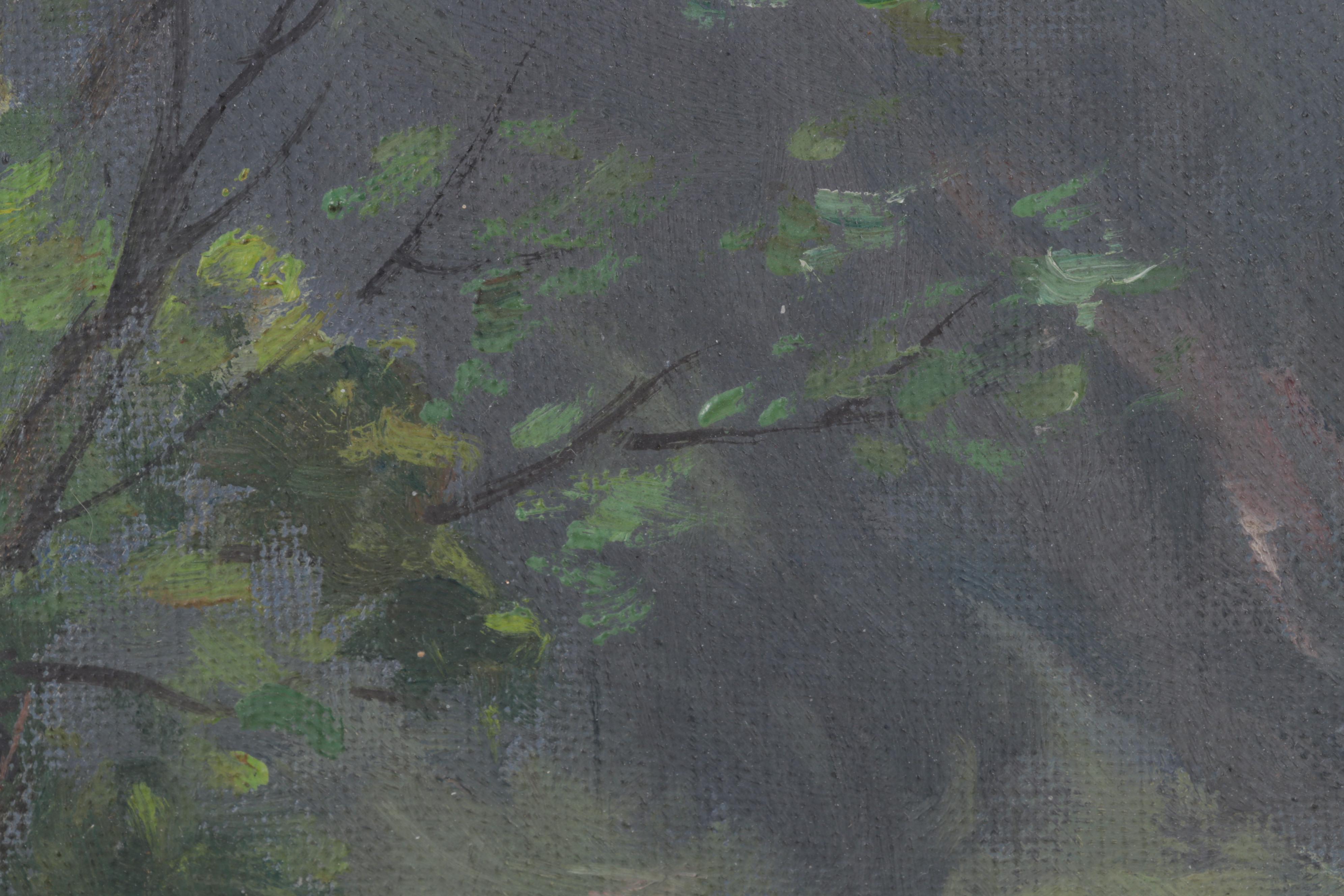 Landscape Oil Painting of Mountain Valley Pasture, 1934