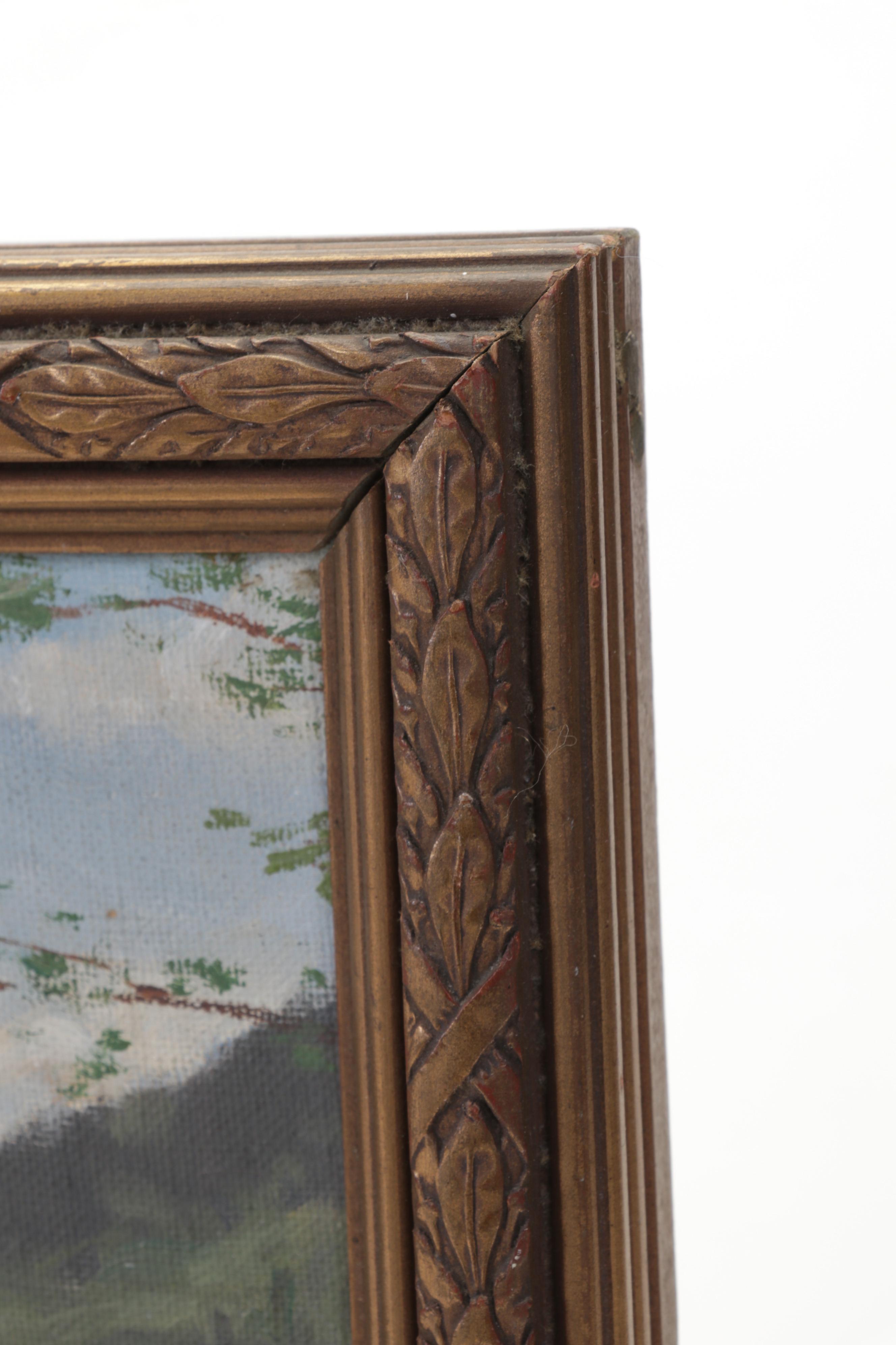 Landscape Oil Painting of Mountain Valley Pasture, 1934