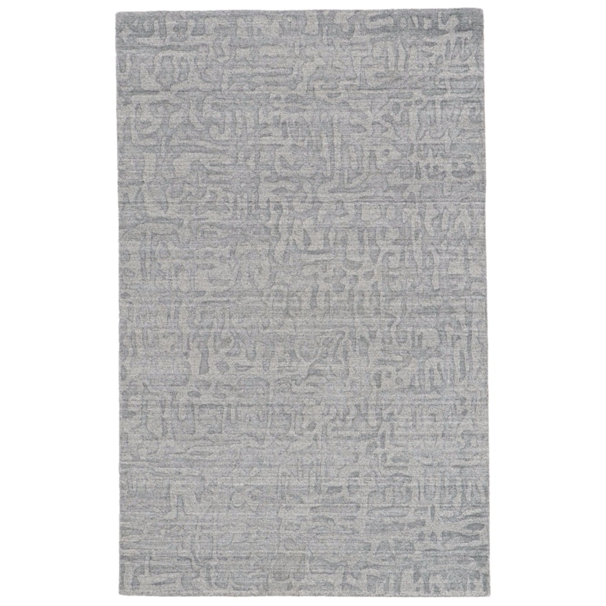 5' x 7'11 Hand-Knotted Indian Contemporary Area Rug