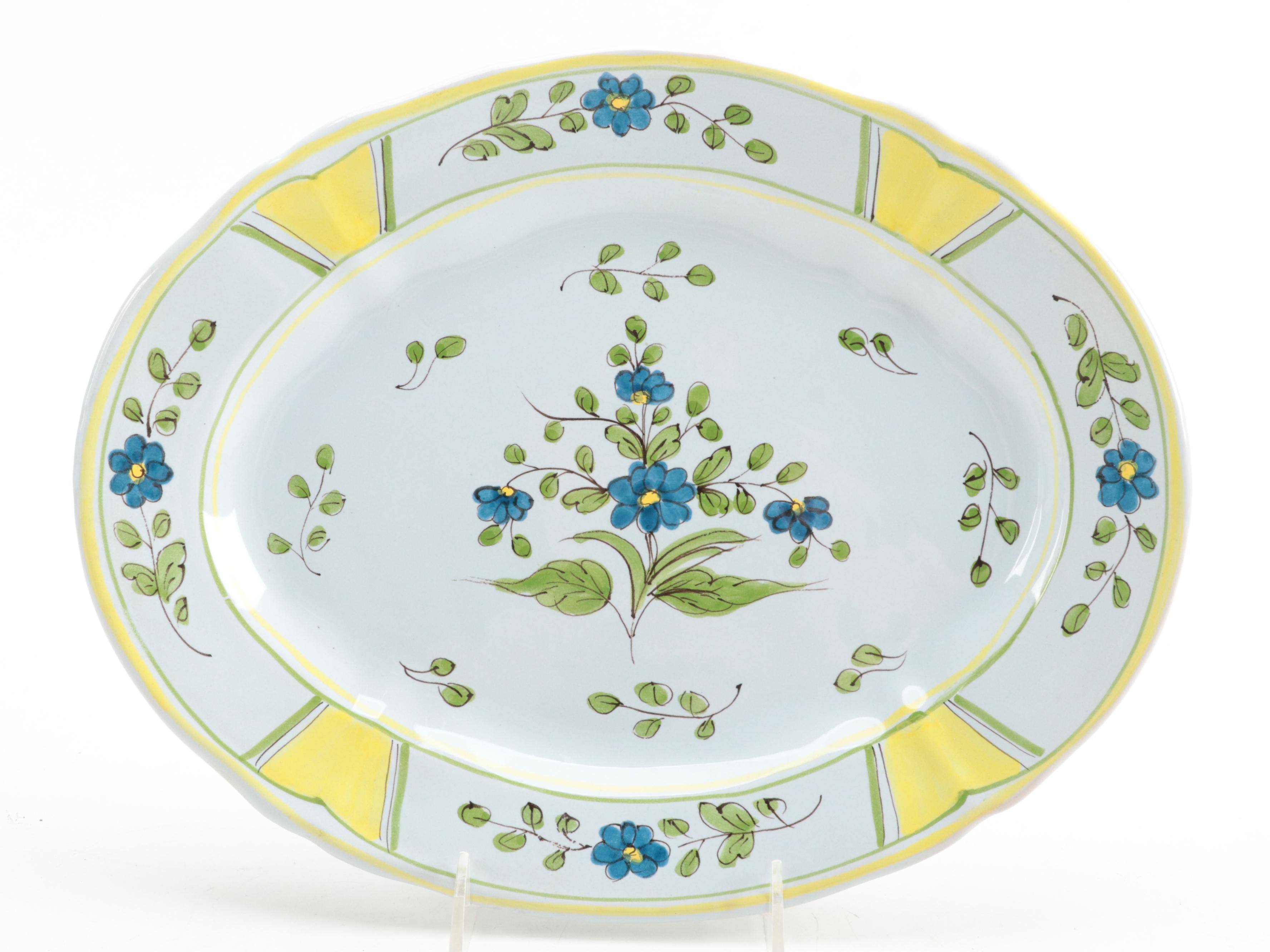 Italian Faïence Platter and Pitcher with Other Ceramic Bowl