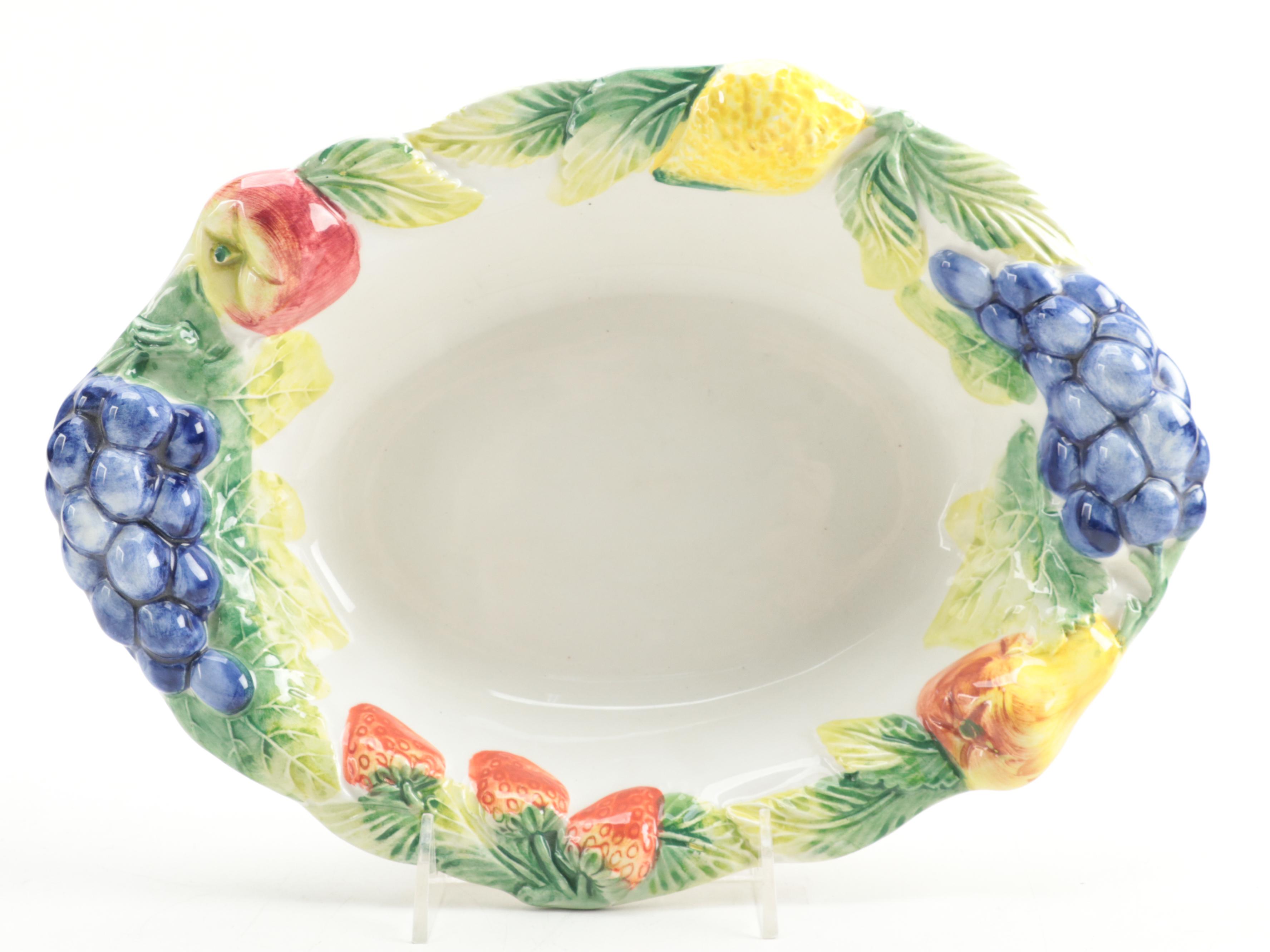 Italian Faïence Platter and Pitcher with Other Ceramic Bowl