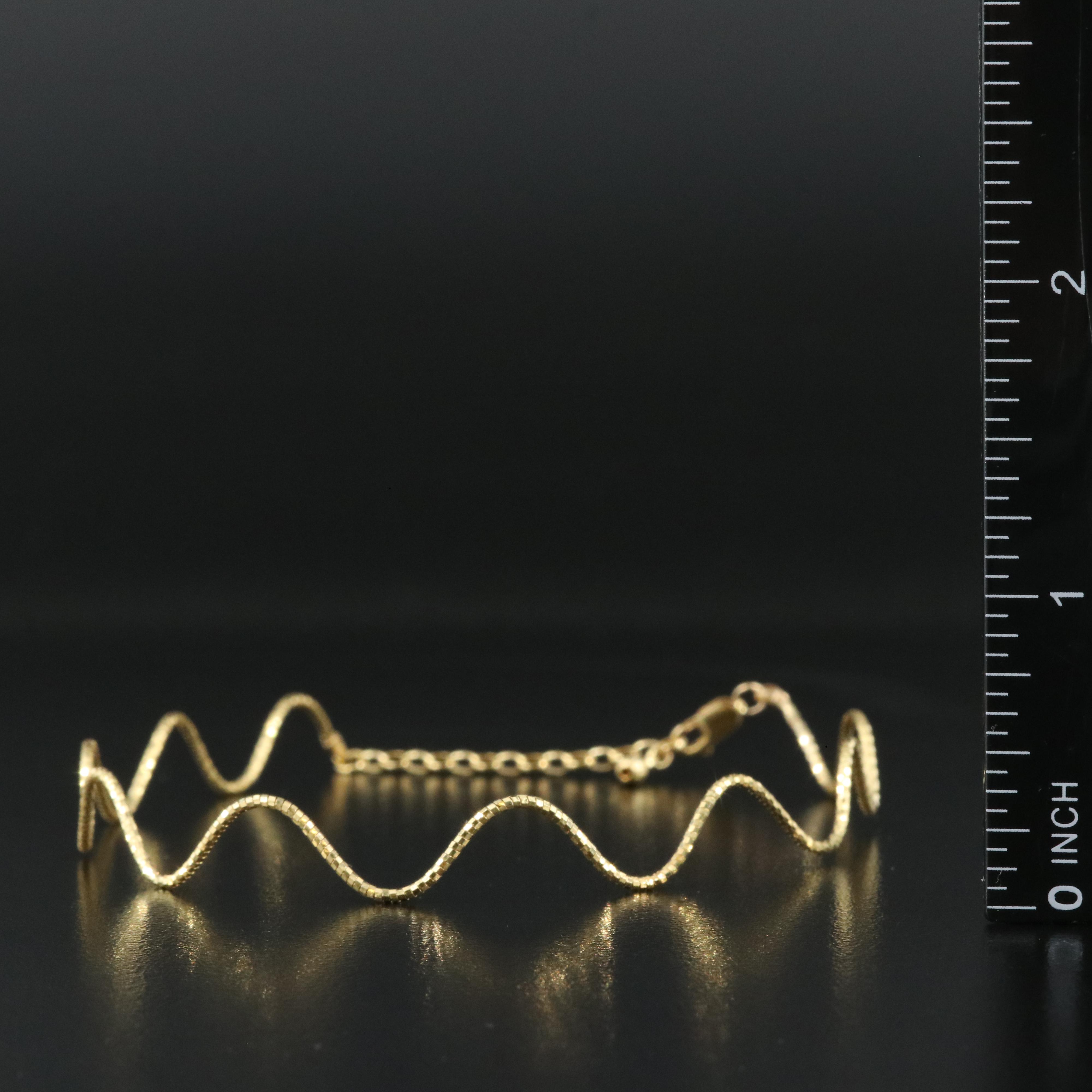 Italian 14K Wave Anklet