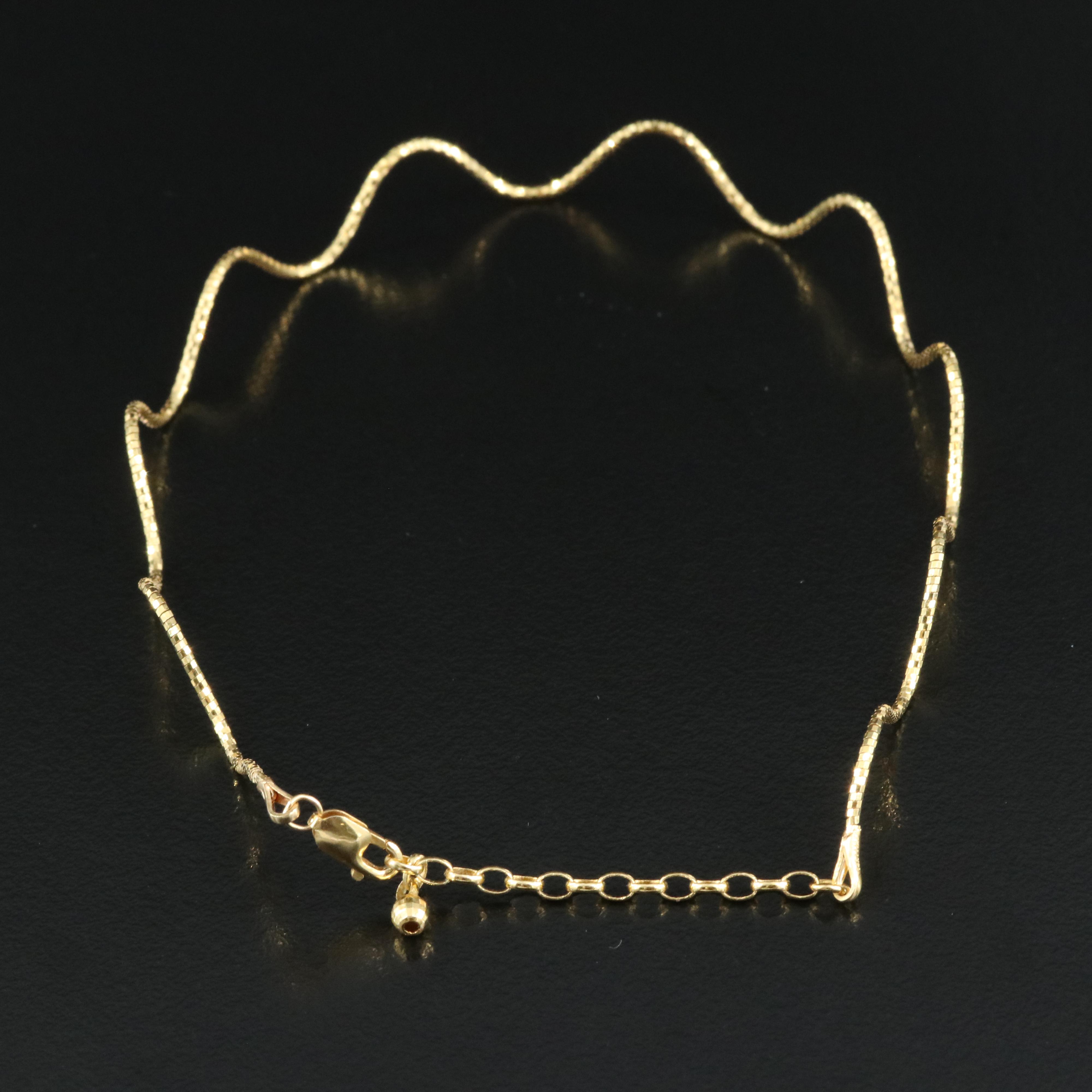 Italian 14K Wave Anklet