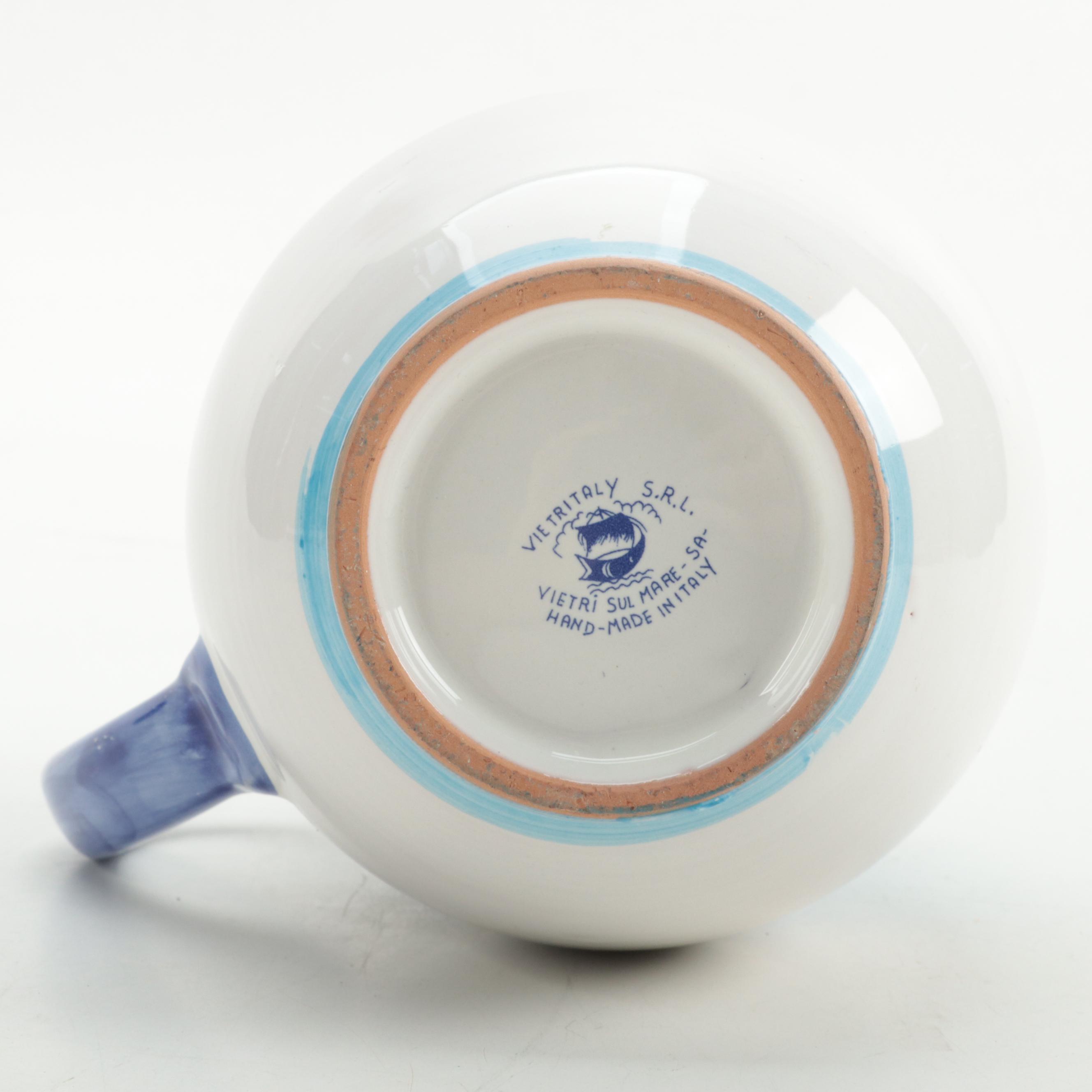 Italian Faïence Platter and Pitcher with Other Ceramic Bowl