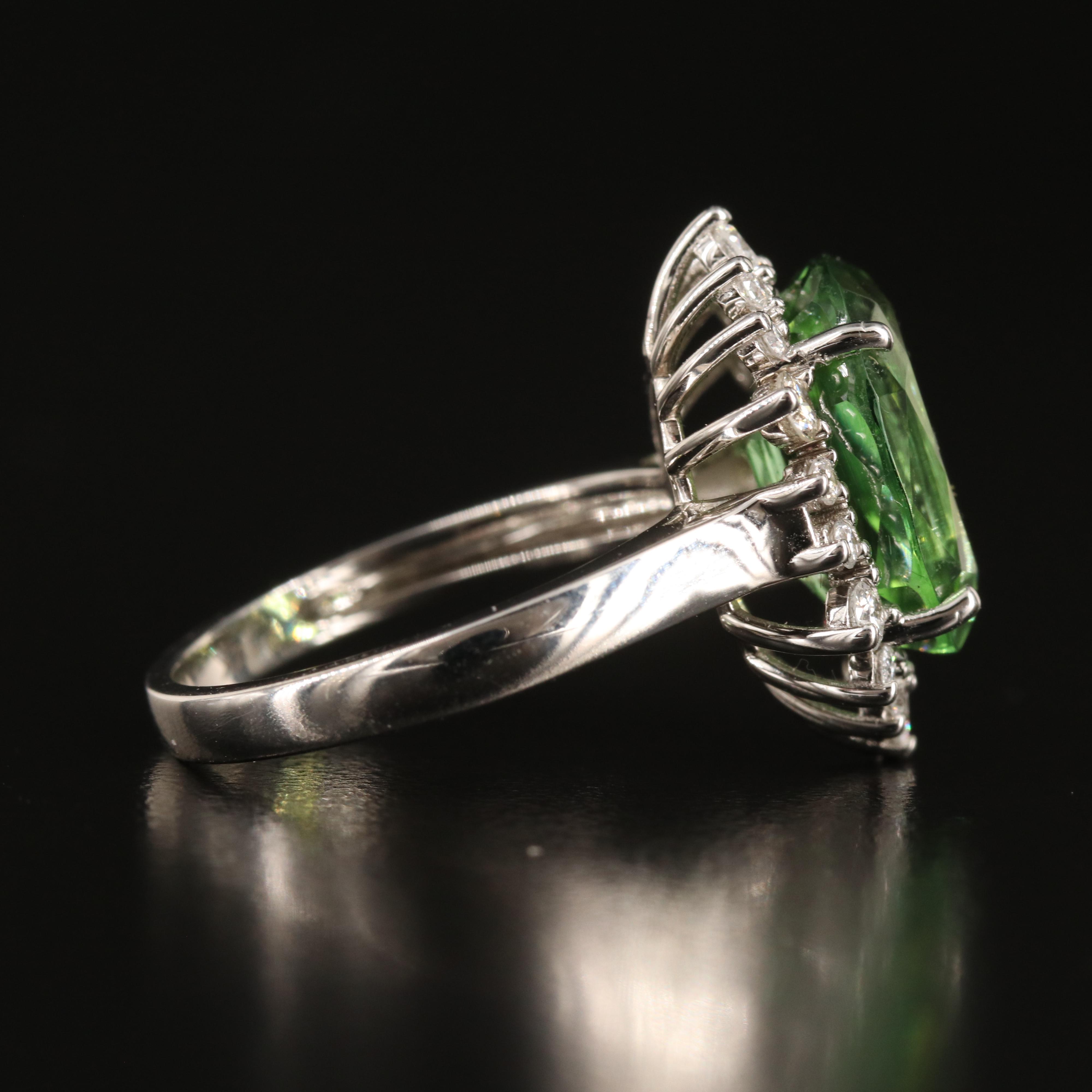 14K 5.20 CT Tourmaline and Diamond Ring