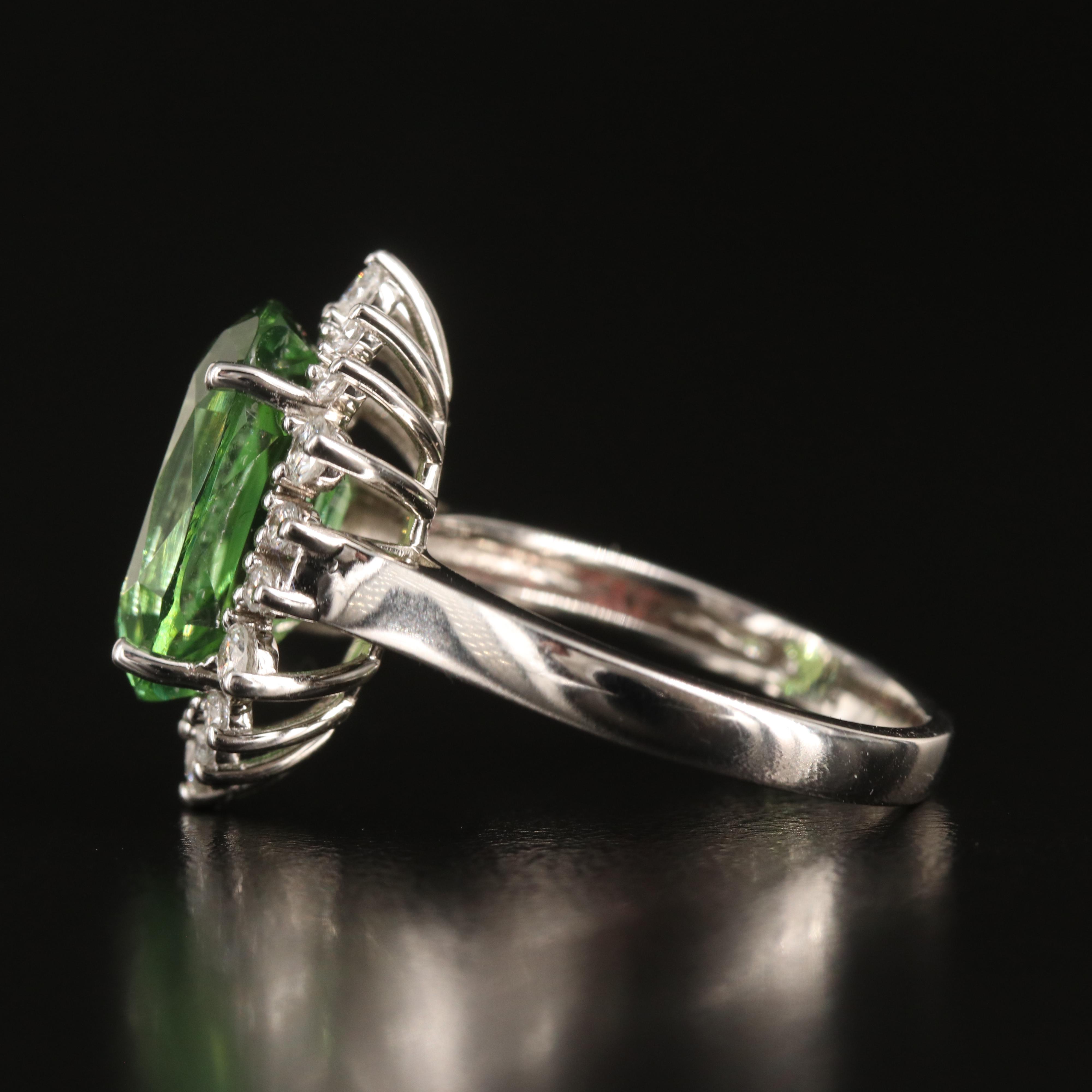 14K 5.20 CT Tourmaline and Diamond Ring