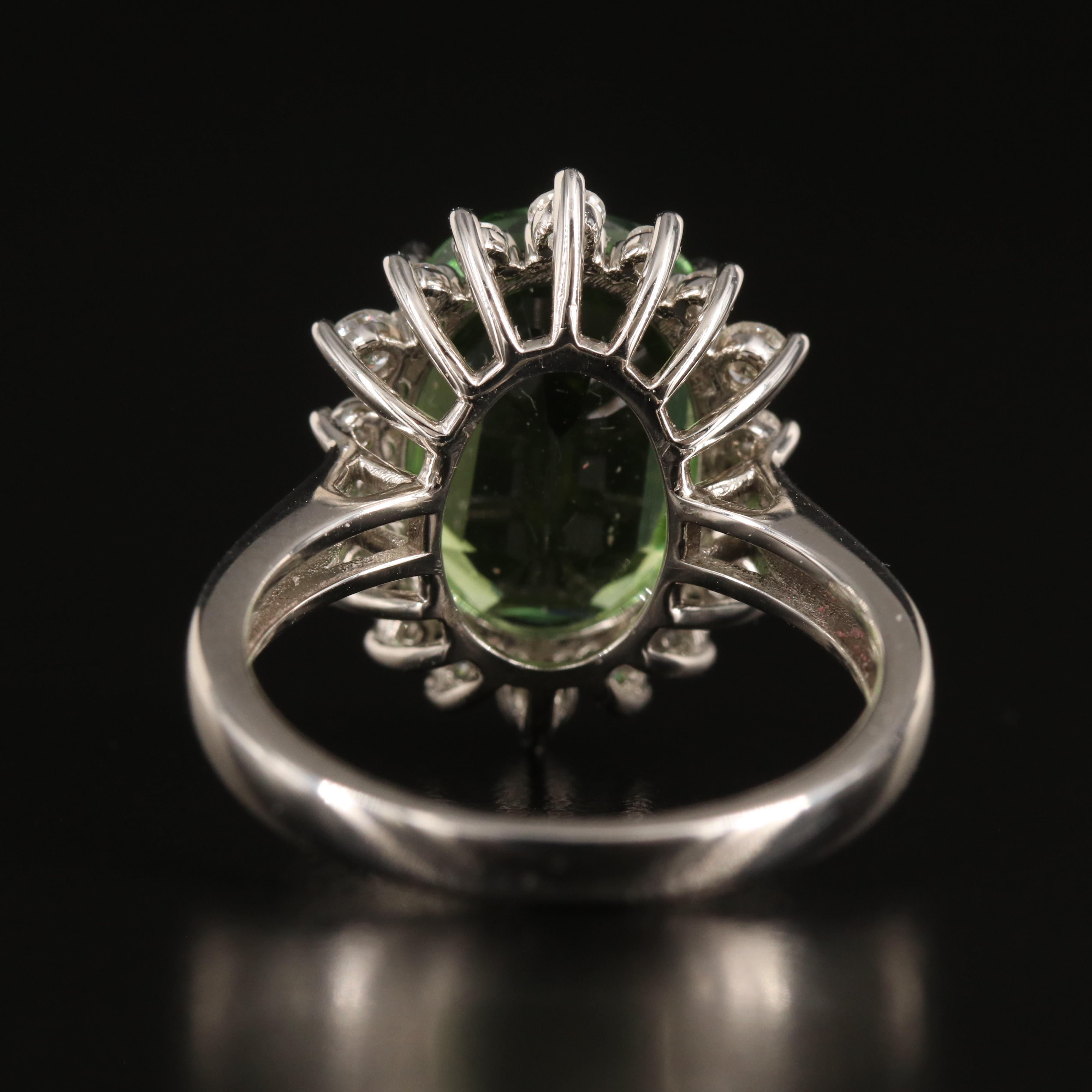 14K 5.20 CT Tourmaline and Diamond Ring