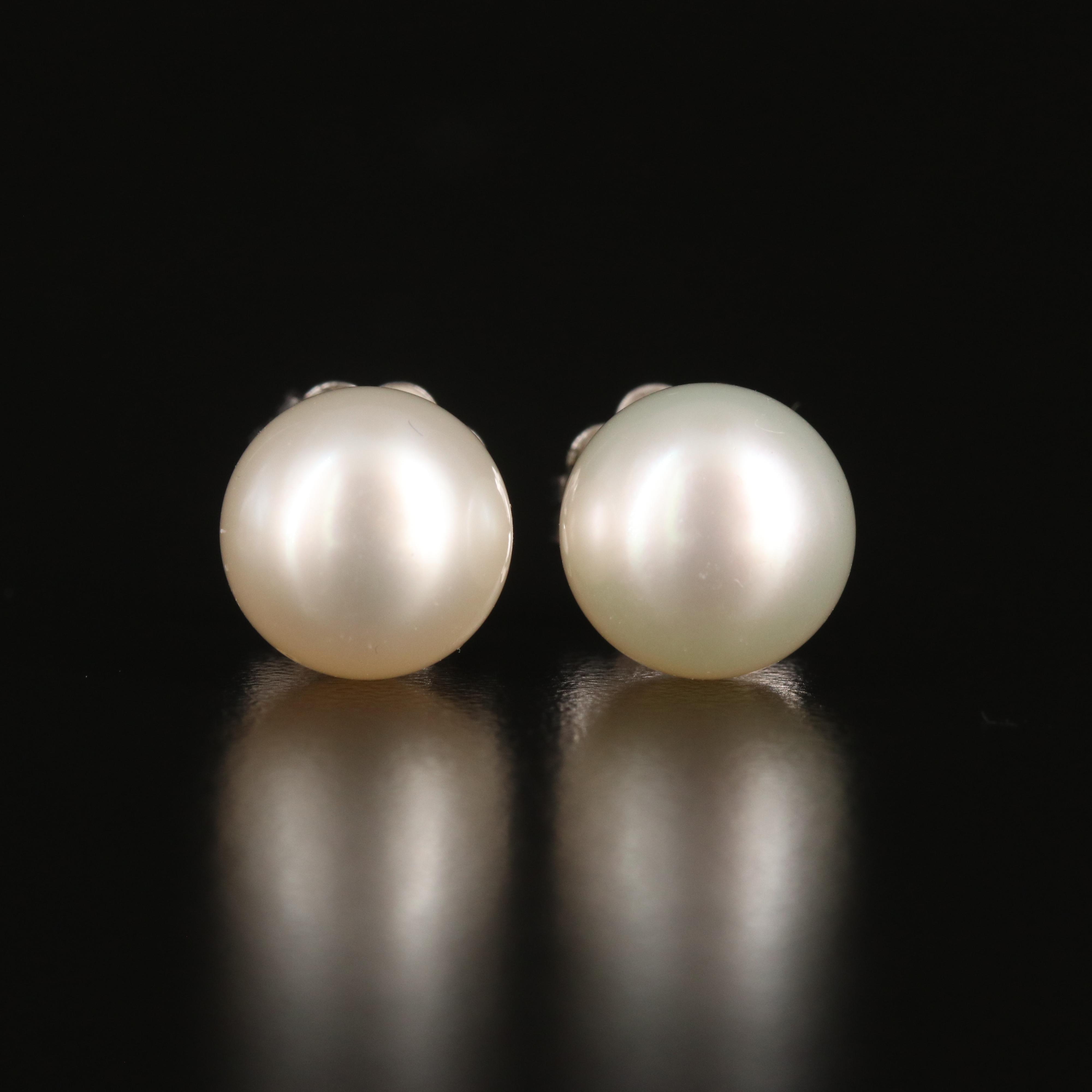 14K 10.60 - 10.80 mm Pearl Stud Earrings