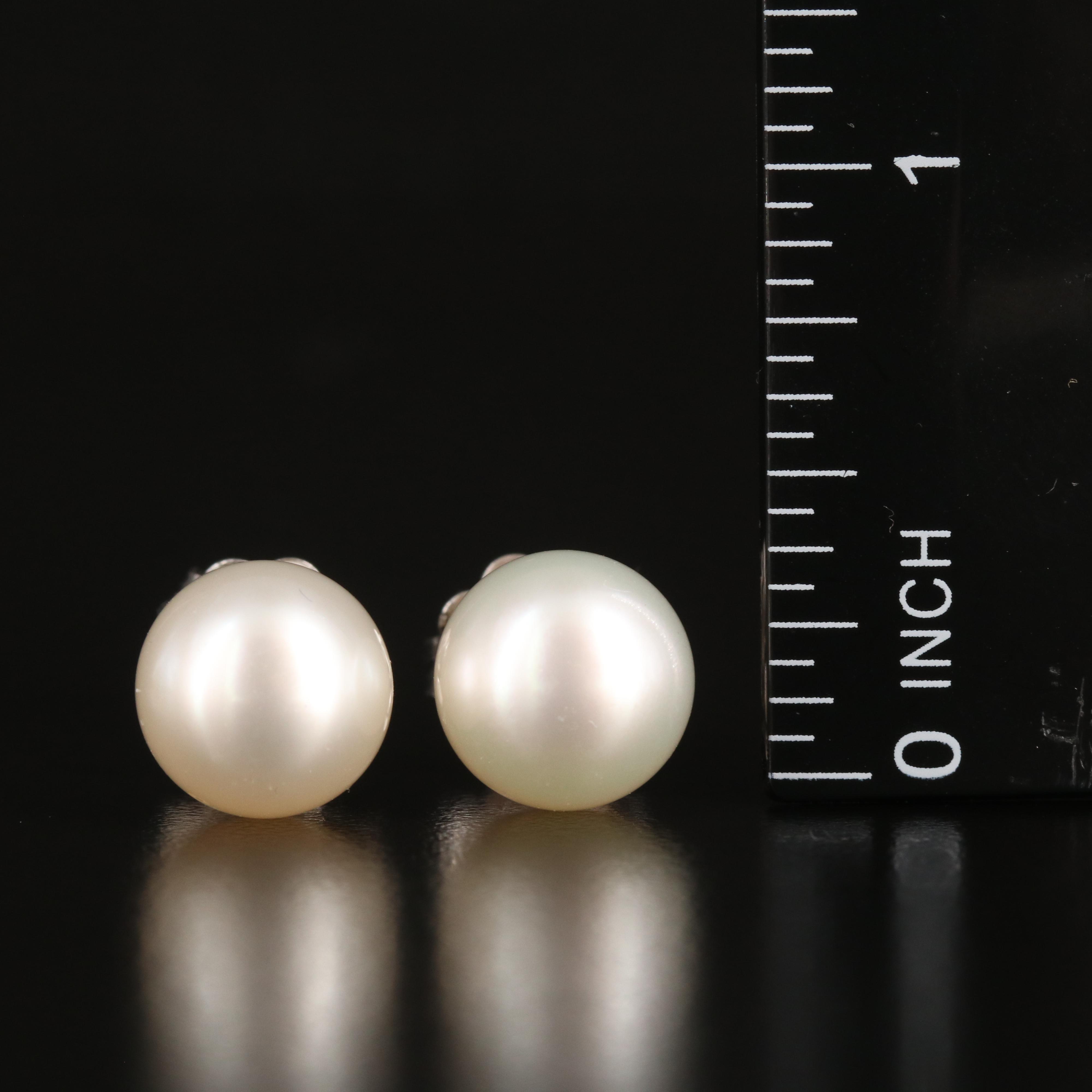 14K 10.60 - 10.80 mm Pearl Stud Earrings