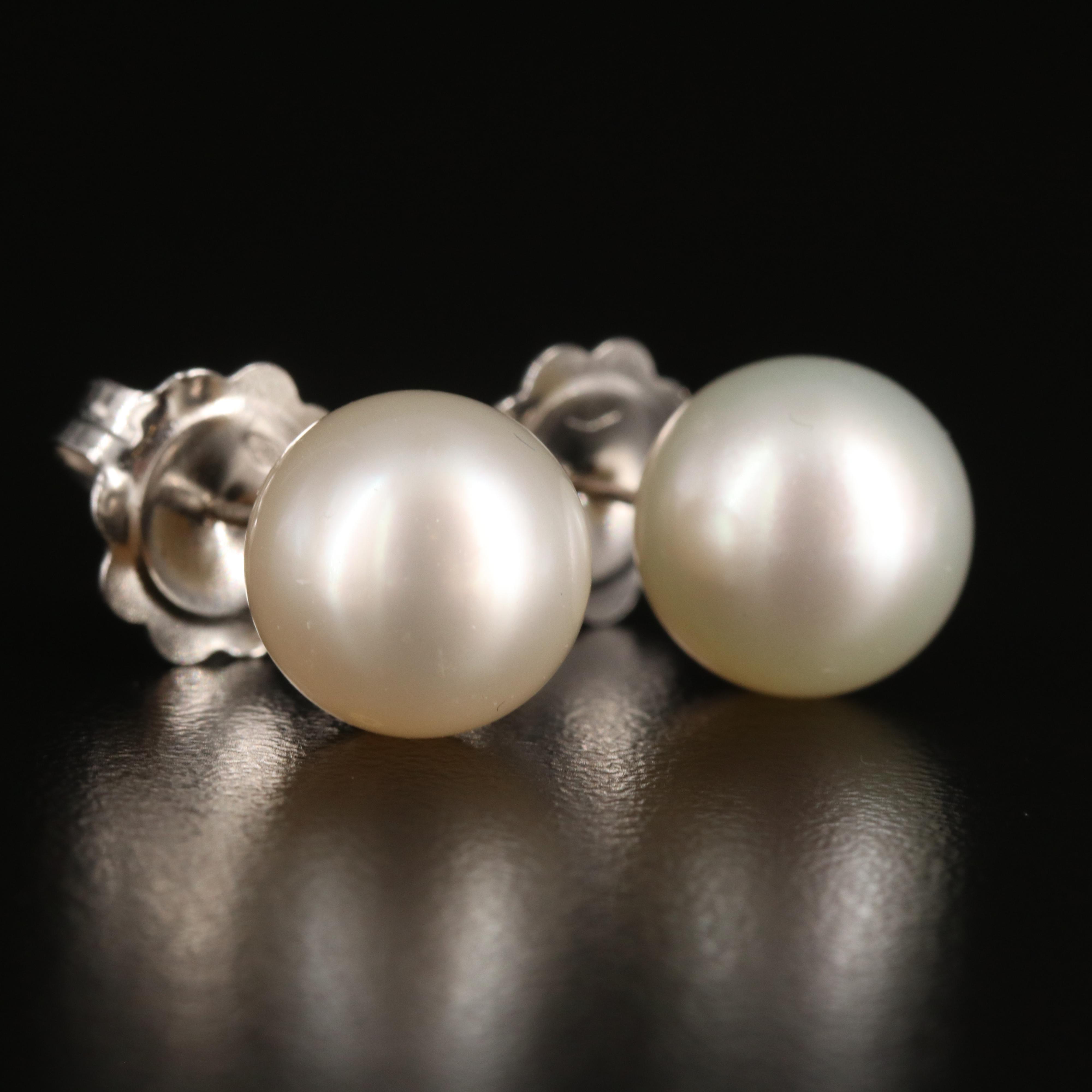 14K 10.60 - 10.80 mm Pearl Stud Earrings