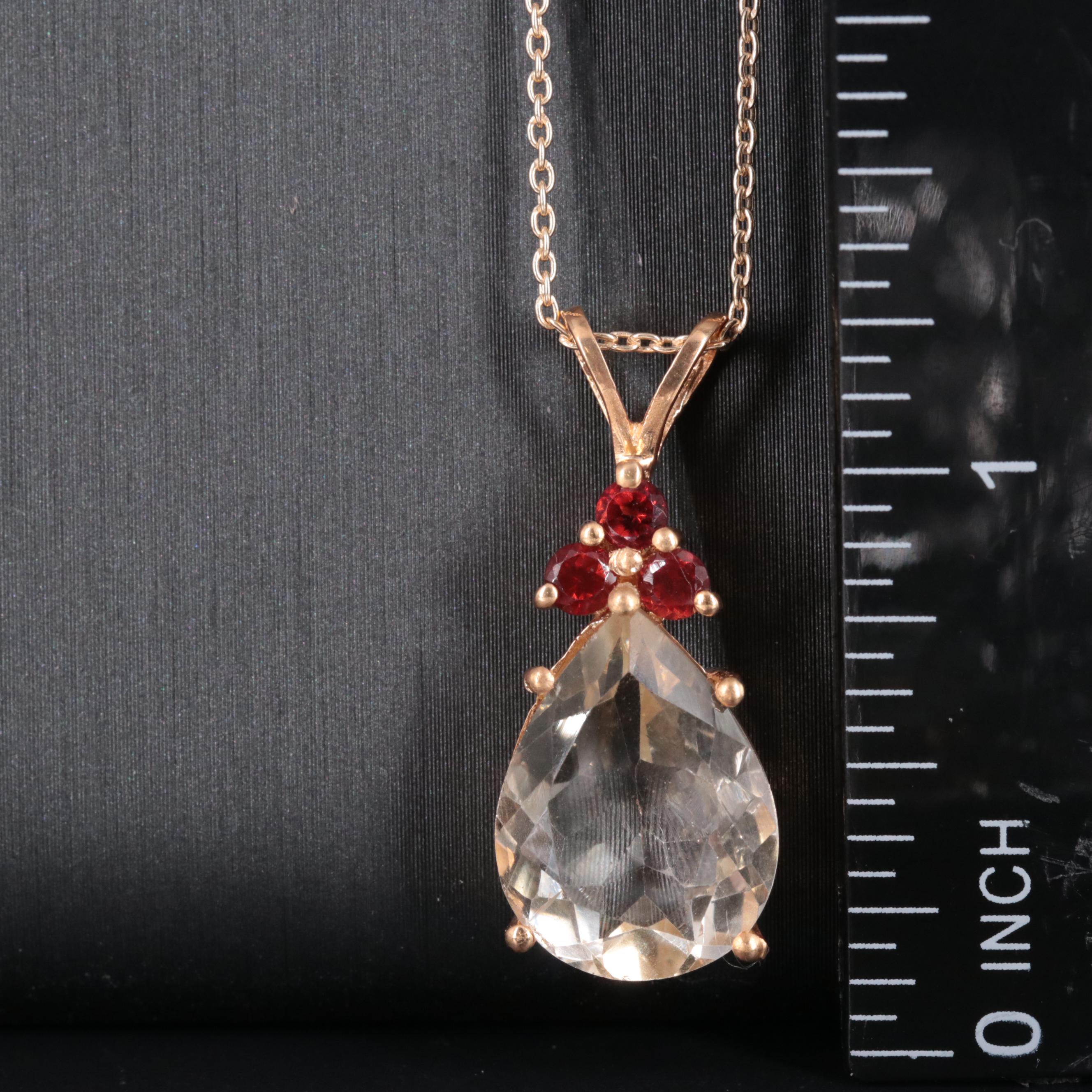 Sterling Silver Gemstone Pendant Necklace