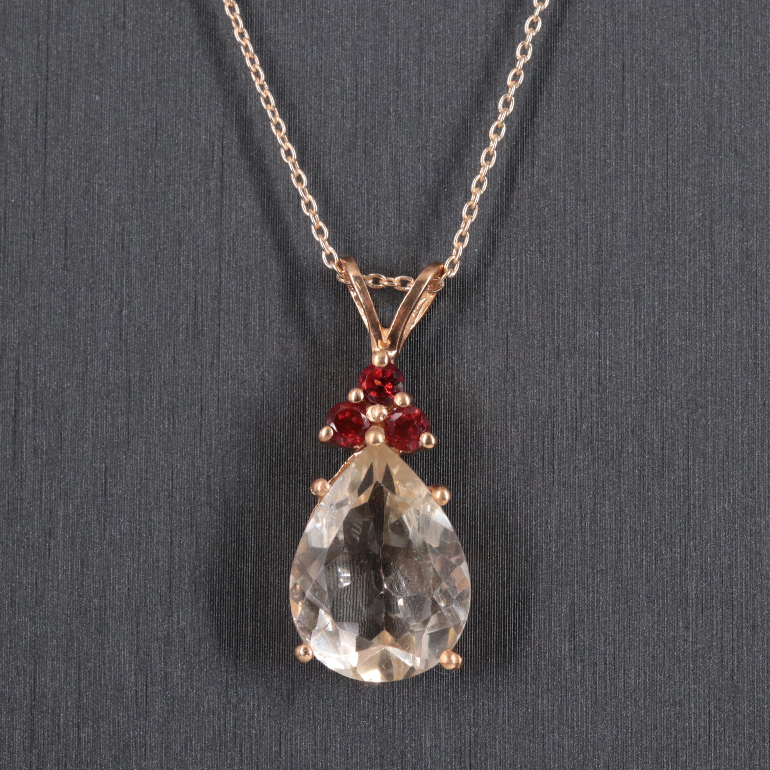 Sterling Silver Gemstone Pendant Necklace