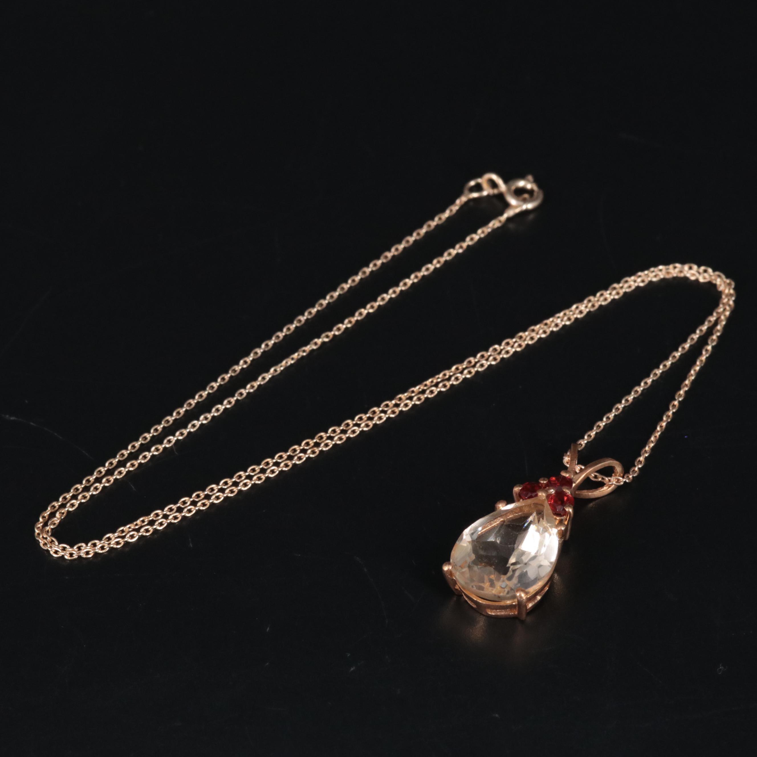 Sterling Silver Gemstone Pendant Necklace