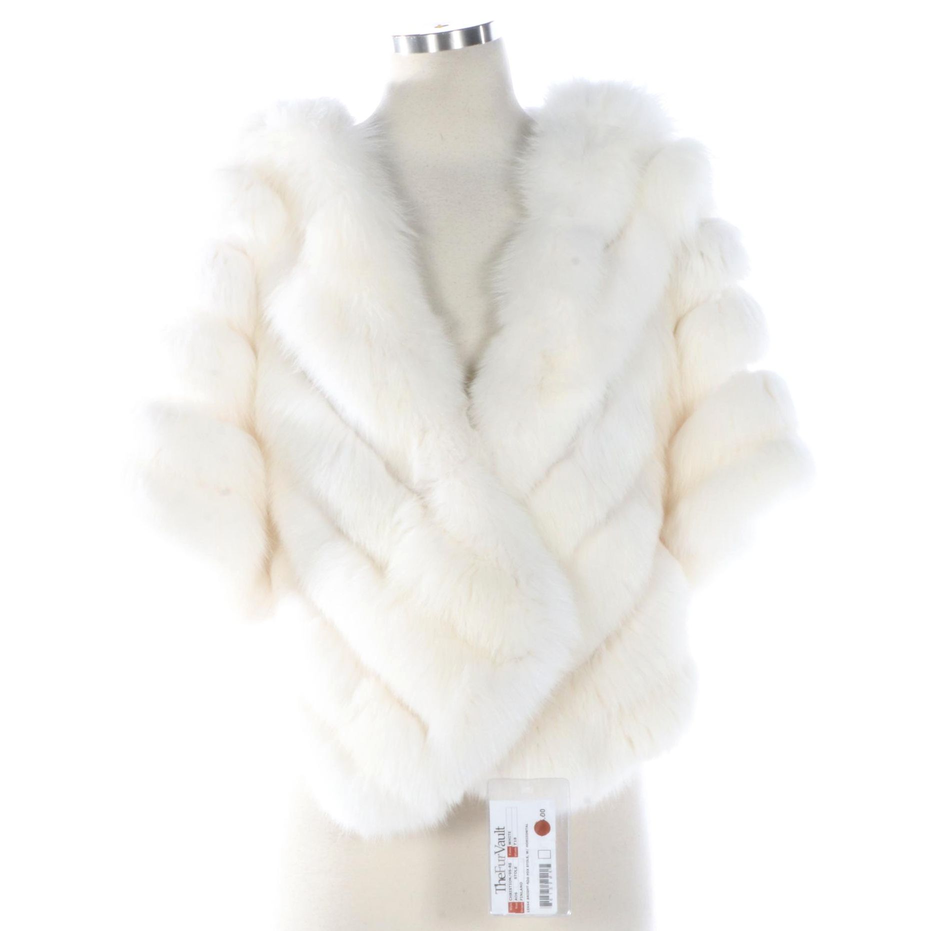 Finnish Fox Fur Wedding Stole from The Fur Vault, New with Tag